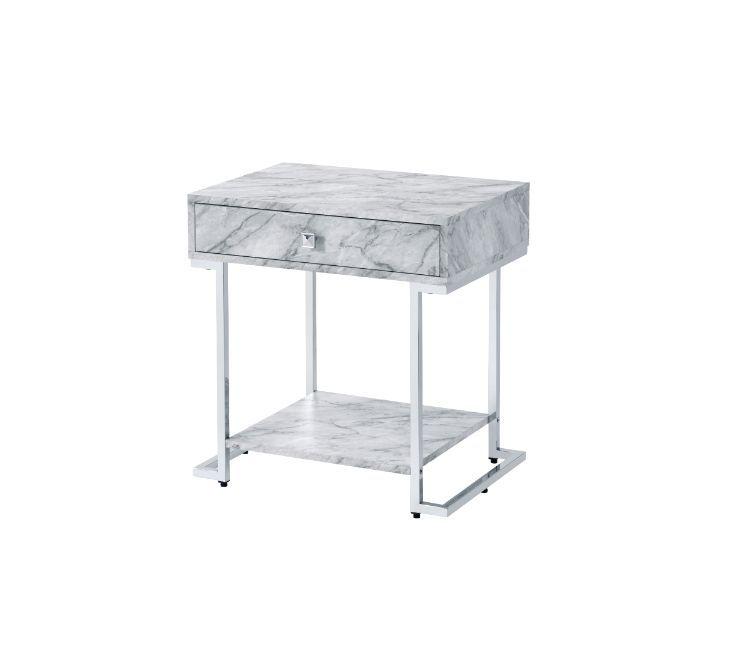 

                    
Acme Furniture Tigress Writing Desk with 2 Accent Tables Chrome/White  Purchase 

