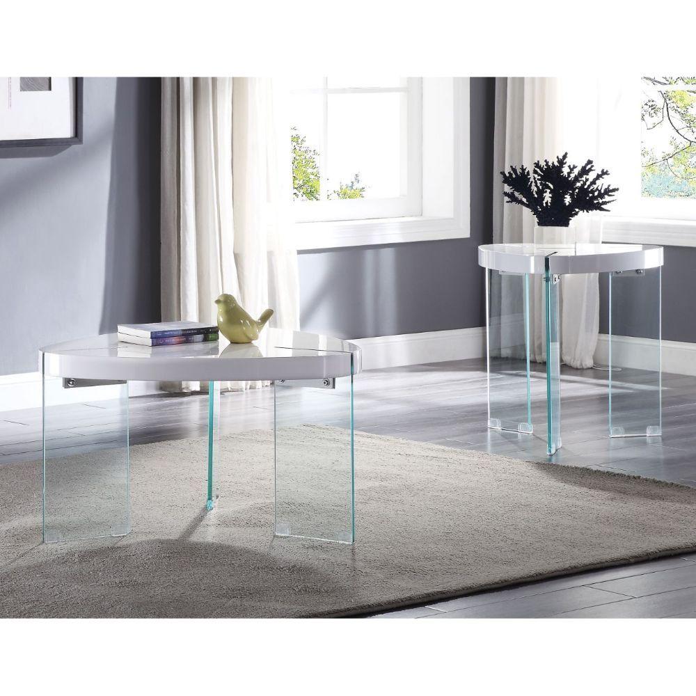 Modern Coffee Table and 2 End Tables Noland 84920-3pcs in White 