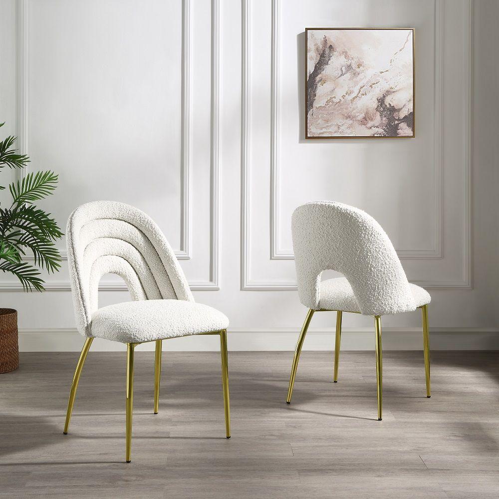 Modern Side Chair Set Fadri Side Chair Set 2PCS DN01953-C-2PCS DN01953-C-2PCS in White, Gold Fabric