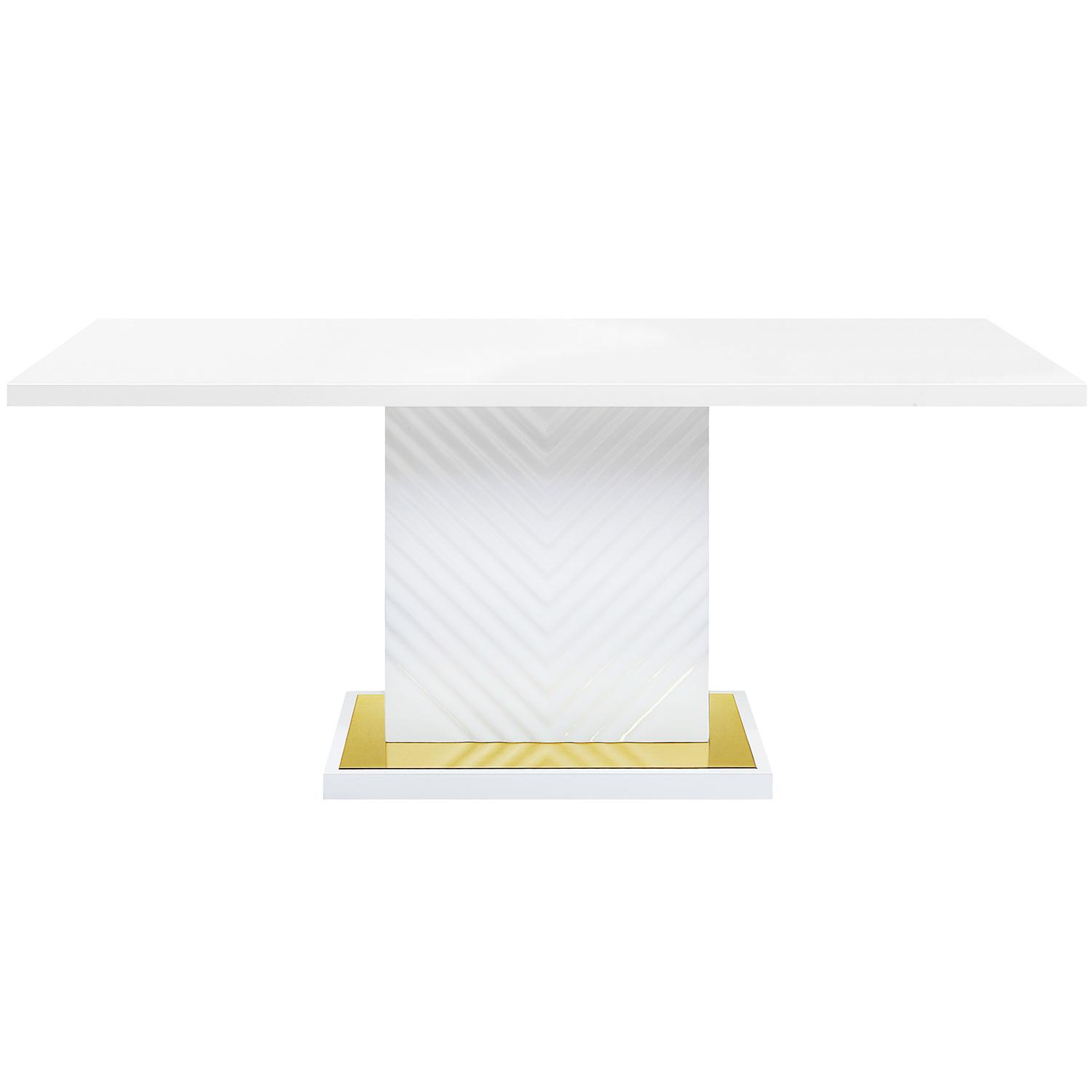 

    
Modern White High Gloss Dining Table by Acme Gaines DN01258
