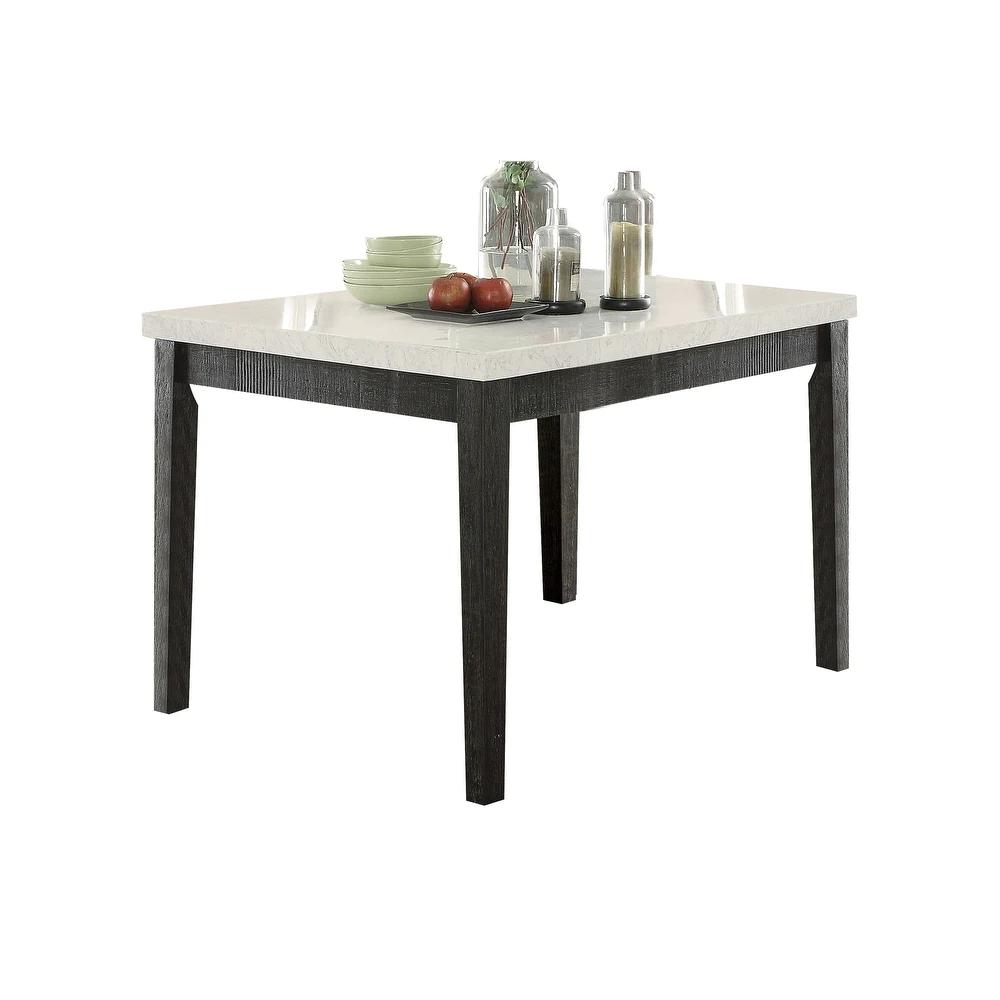

    
Contemporary White Marble & Dark Oak Counter Height Table by Acme Noland 72855
