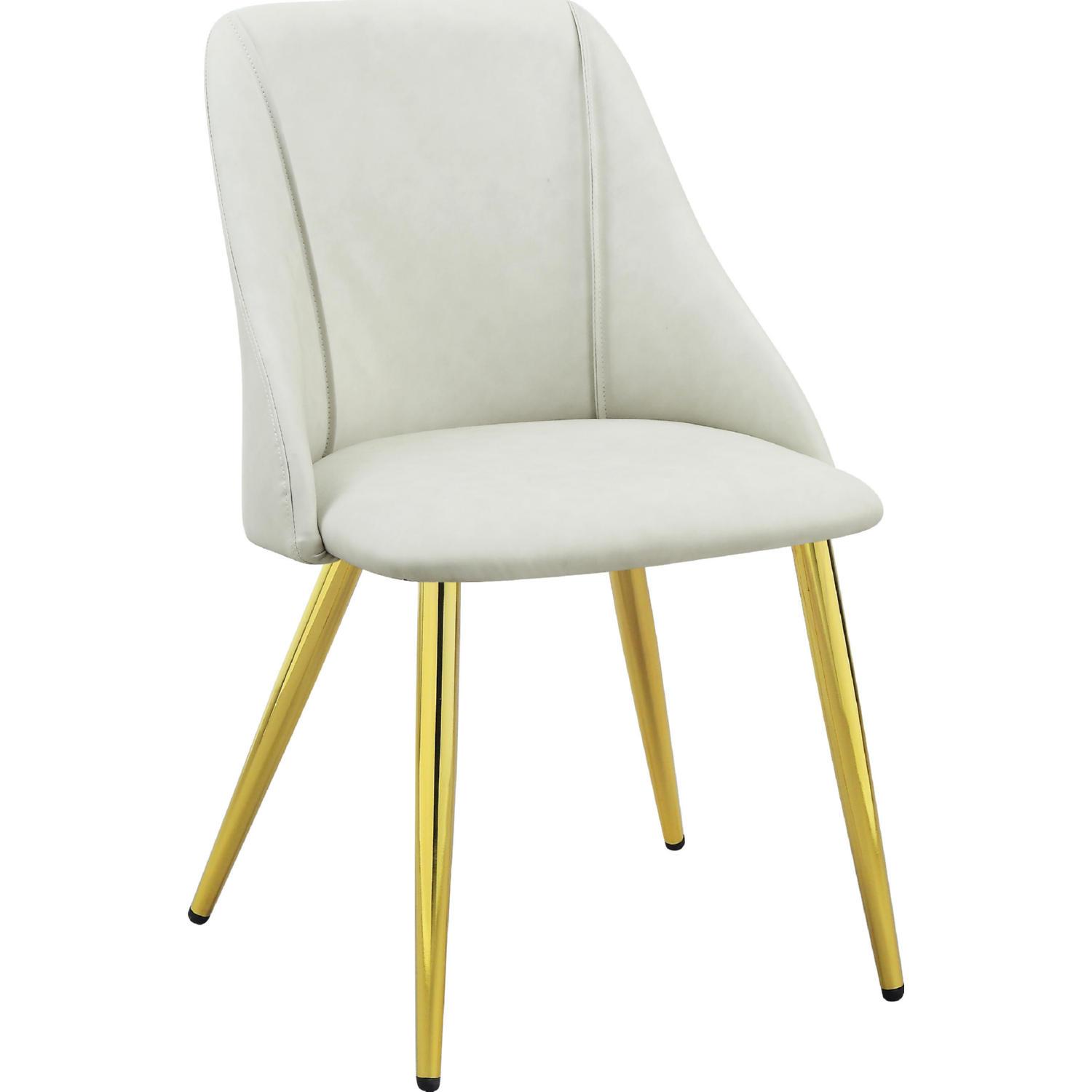 Modern, Casual Side Chair Set Gaines DN01259-2pcs in White PU