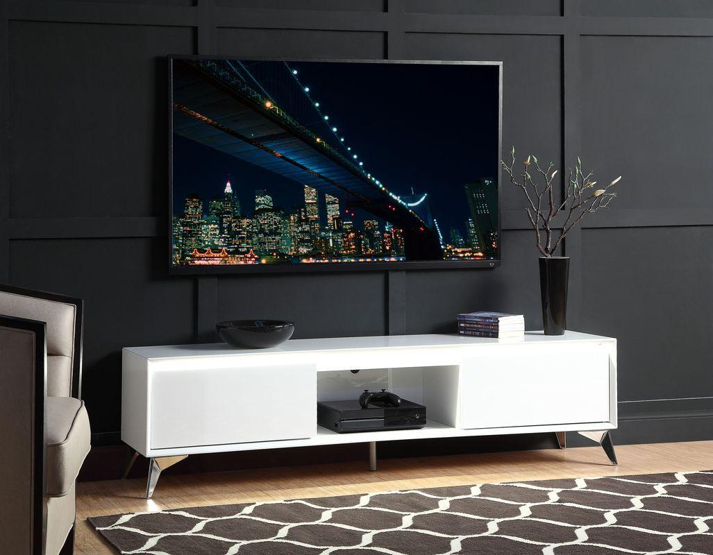 

    
Modern White TV Stand w/ LED by Acme 91995 Raceloma
