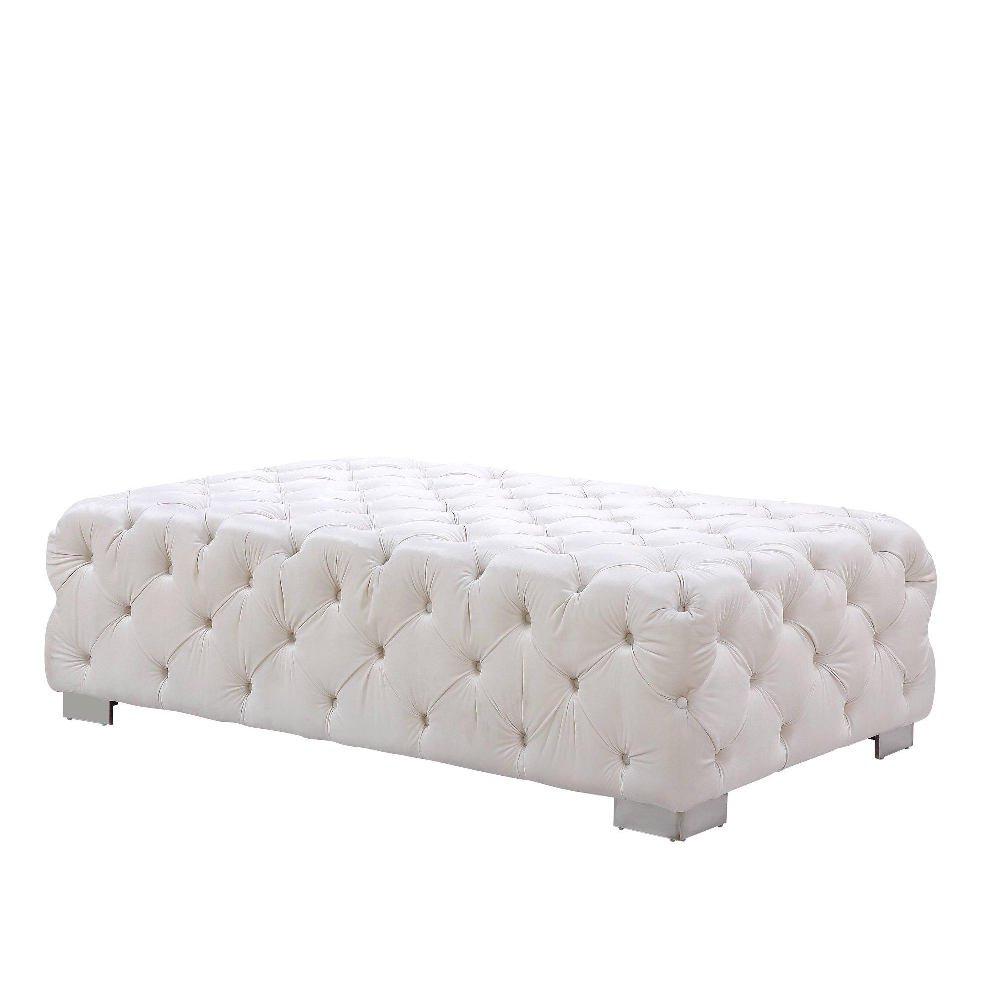 

                    
Acme Furniture Qokmis Sectional Sofa and Ottoman White Velvet Purchase 
