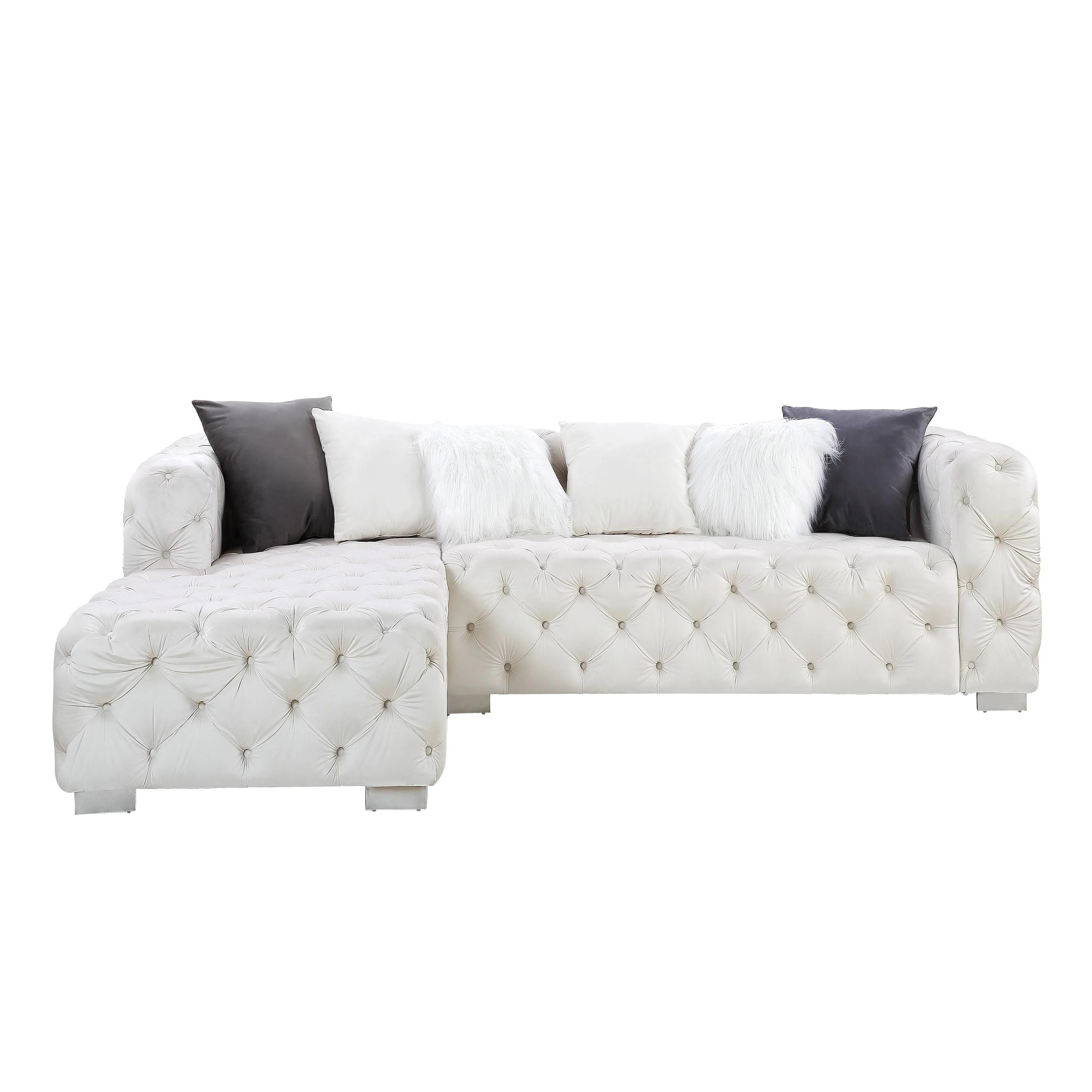 

    
Acme Furniture Qokmis Sectional Sofa and Ottoman White LV00391-3pcs
