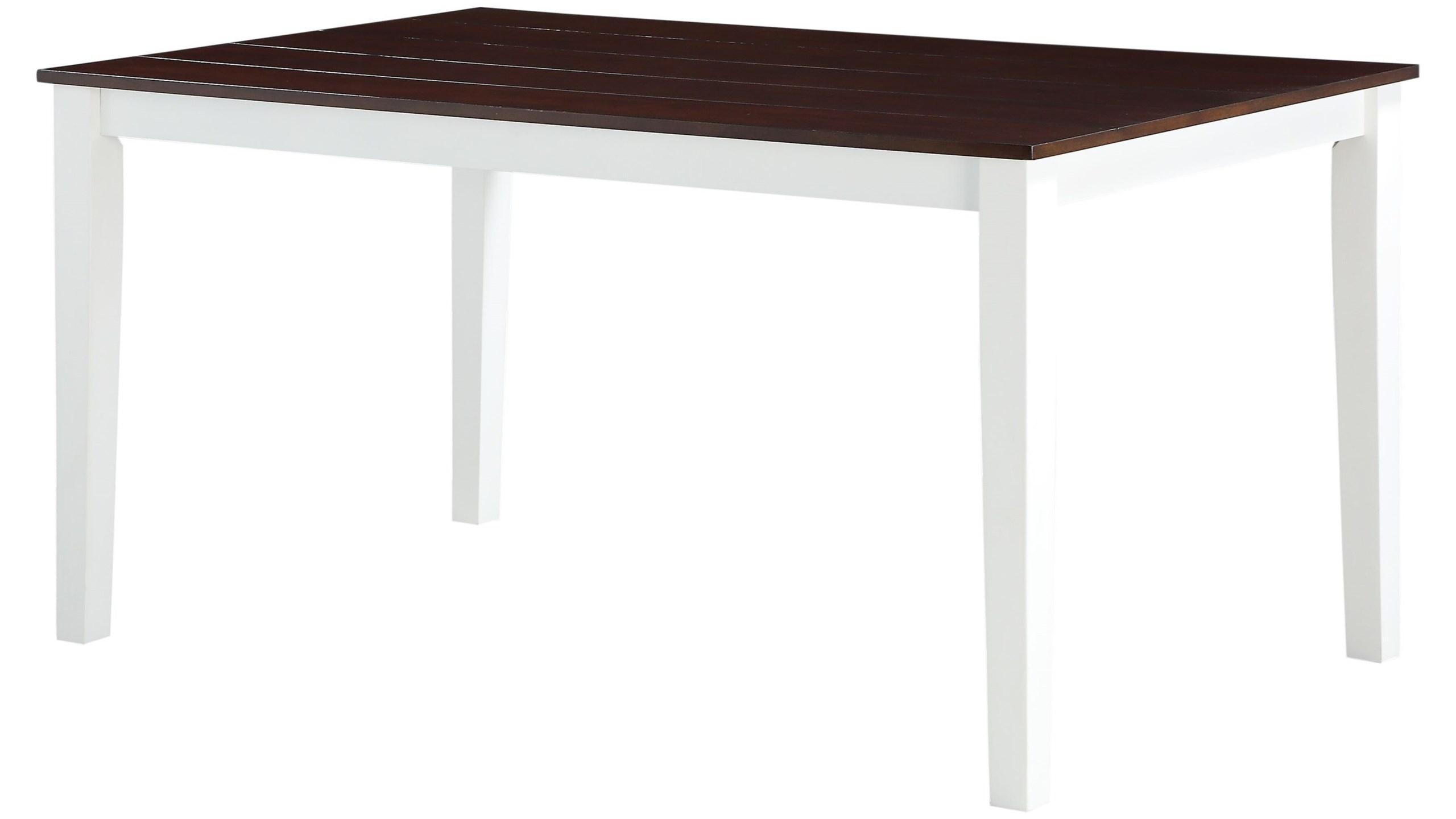 Modern Dining Table Green Leigh 77075 in Walnut, White 