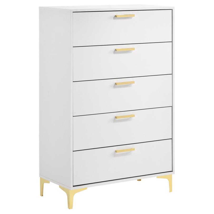 Contemporary, Modern Chest Kendall Chest 224405-C 224405-C in White, Gold 