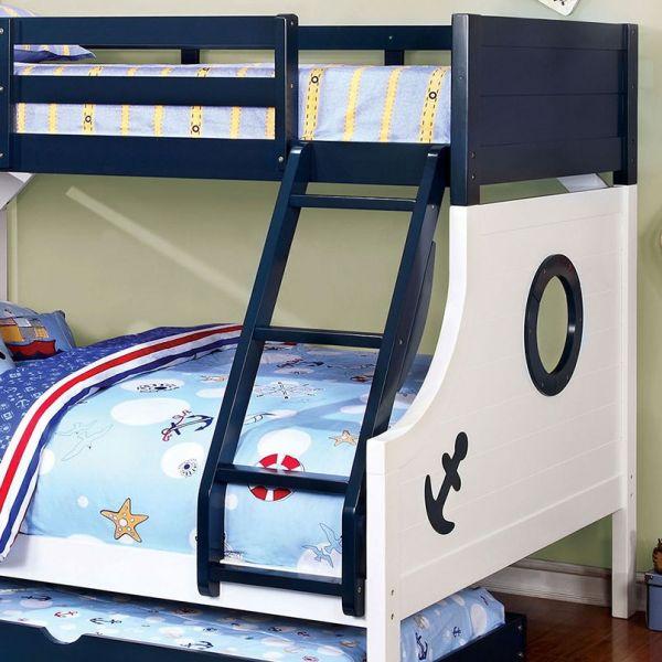

    
Furniture of America NAUTIA CM-BK629 Bunk Bed White/Blue CM-BK629-BED
