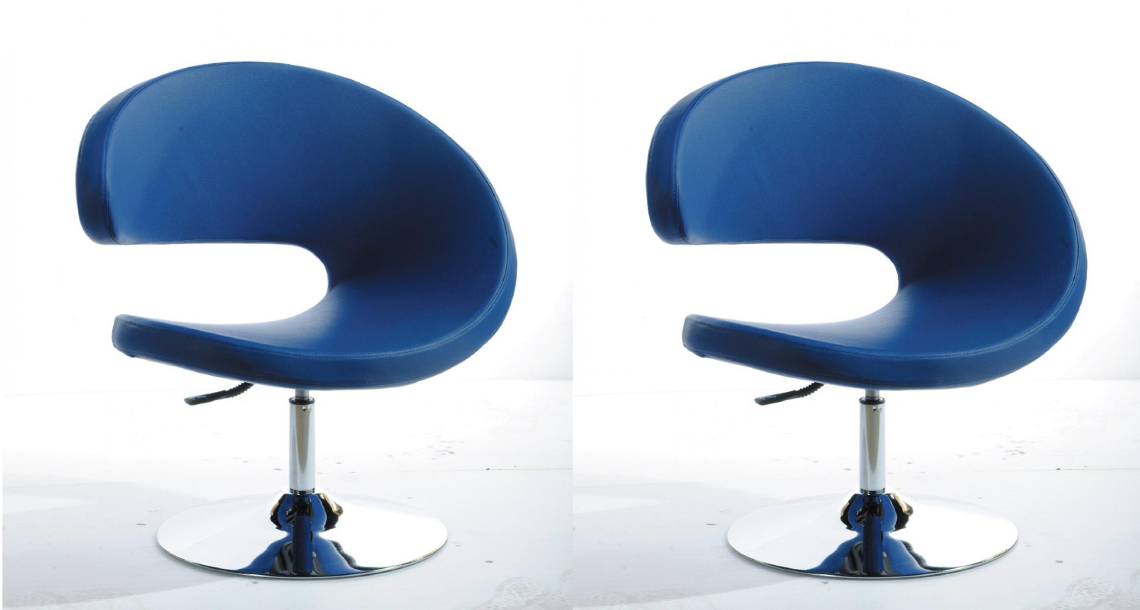 Contemporary, Modern Arm Chair Set Modrest Adara VGOBTY24-P-BLU-Set-2 in Blue Leatherette