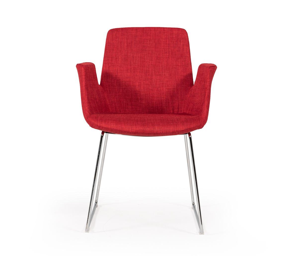 

    
Modern Modrest Altair Red Fabric Dining Chair (Set of 2) Contemporary

