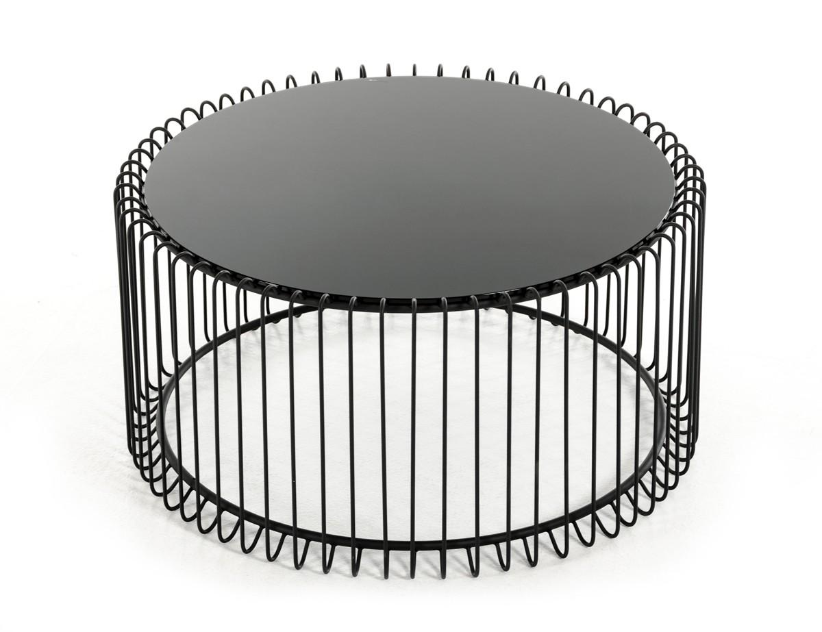

    
Black Round Coffee Table VIG Modrest Beacon Contemporary
