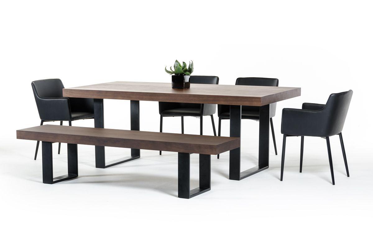 

    
Modern Walnut Top & Black Base Dining Table by VIG Modrest Lola
