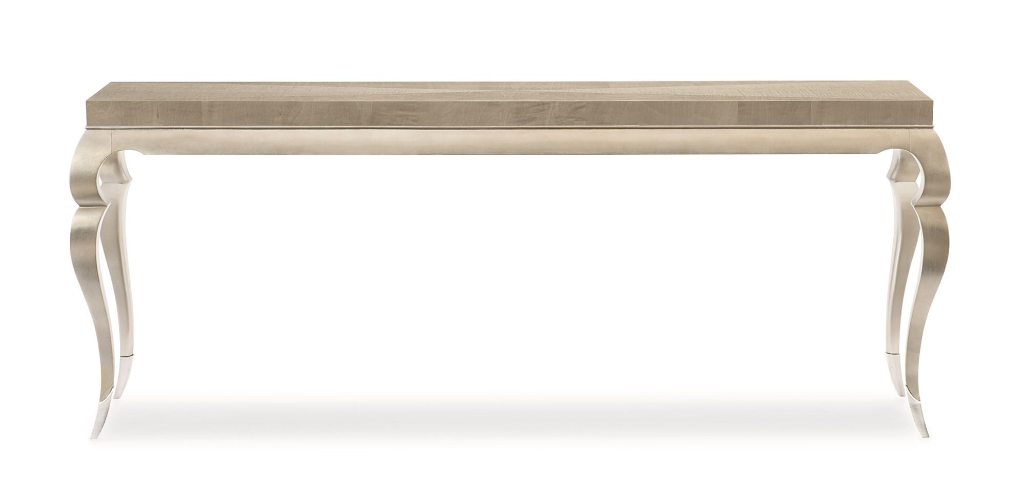 

    
Moonlit Sand with Soft Silver Leaf Console Table SHE'S GOT LEGS by Caracole
