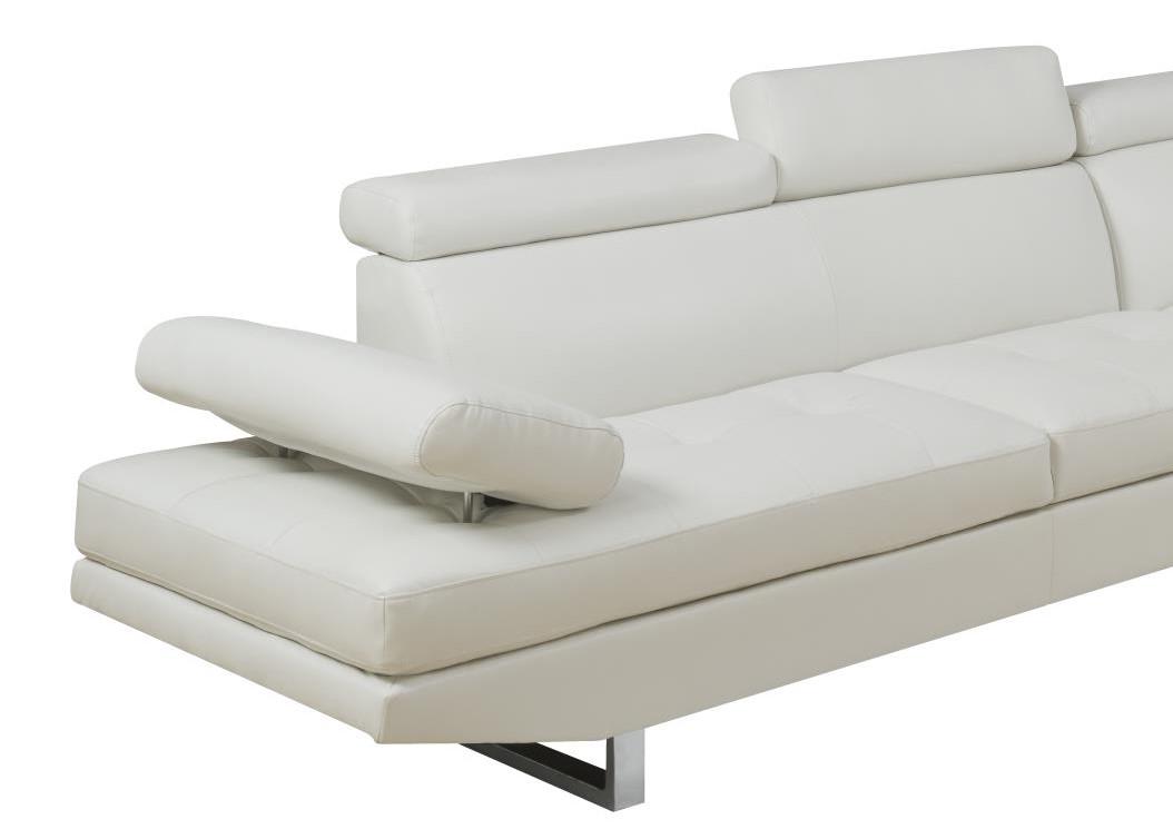 

    
White Bonded Leather Sectional w/Removable Headrests MYCO Furniture Metairie
