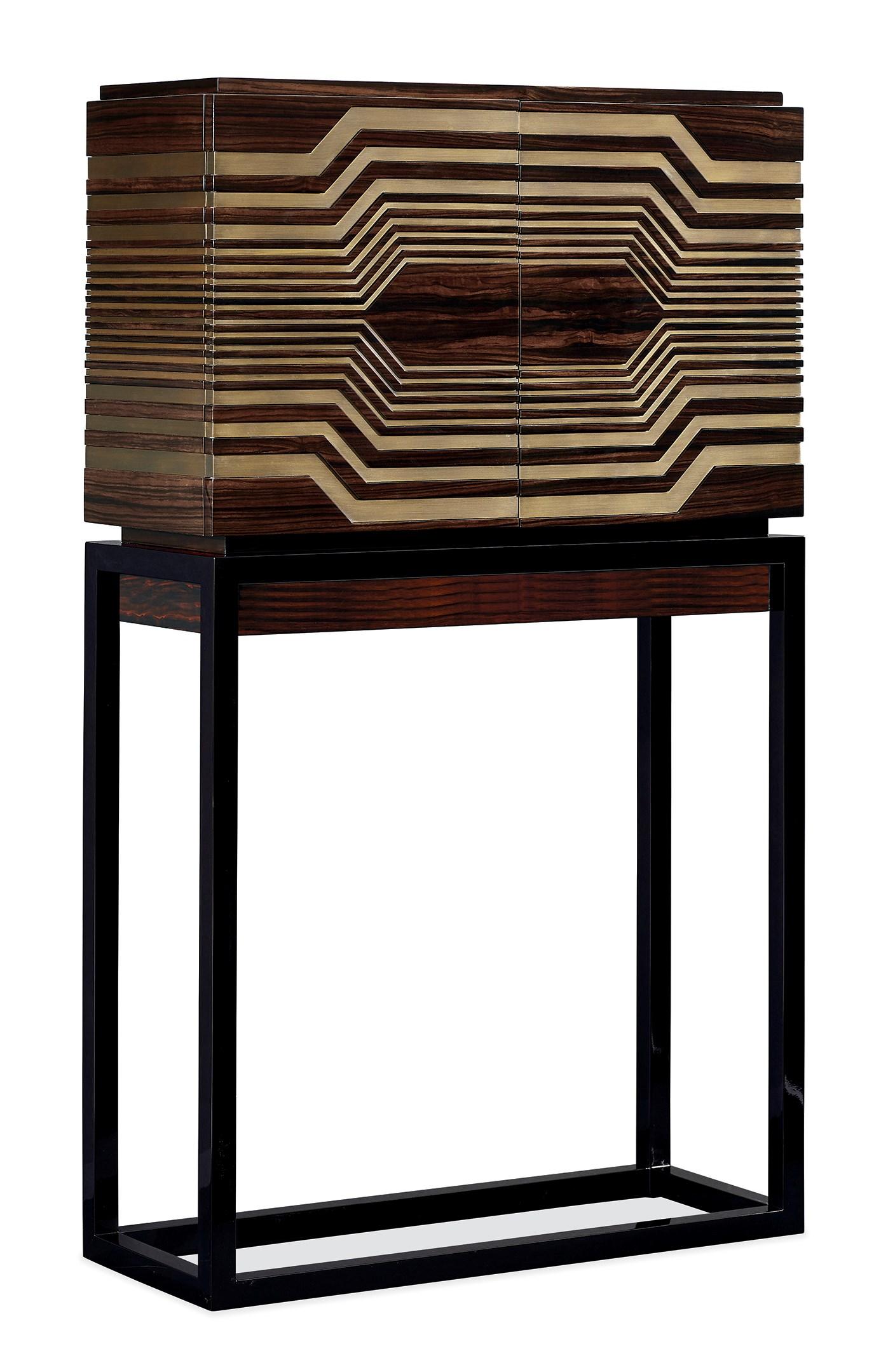 

    
Natural Ebony & French Brass Metal Inlays THE DIVERGENT CHEST by Caracole
