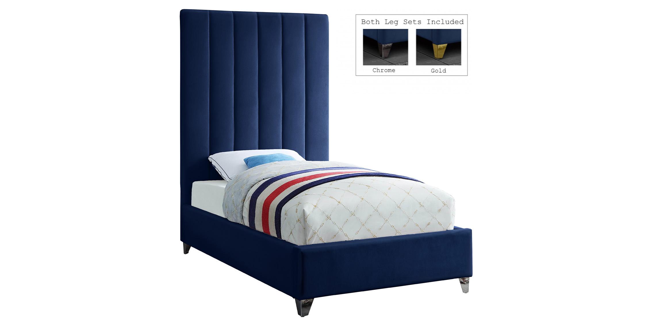 

    
Navy Velvet Channel Tufted Twin Bed VIA ViaNavy-T Meridian Contemporary Modern
