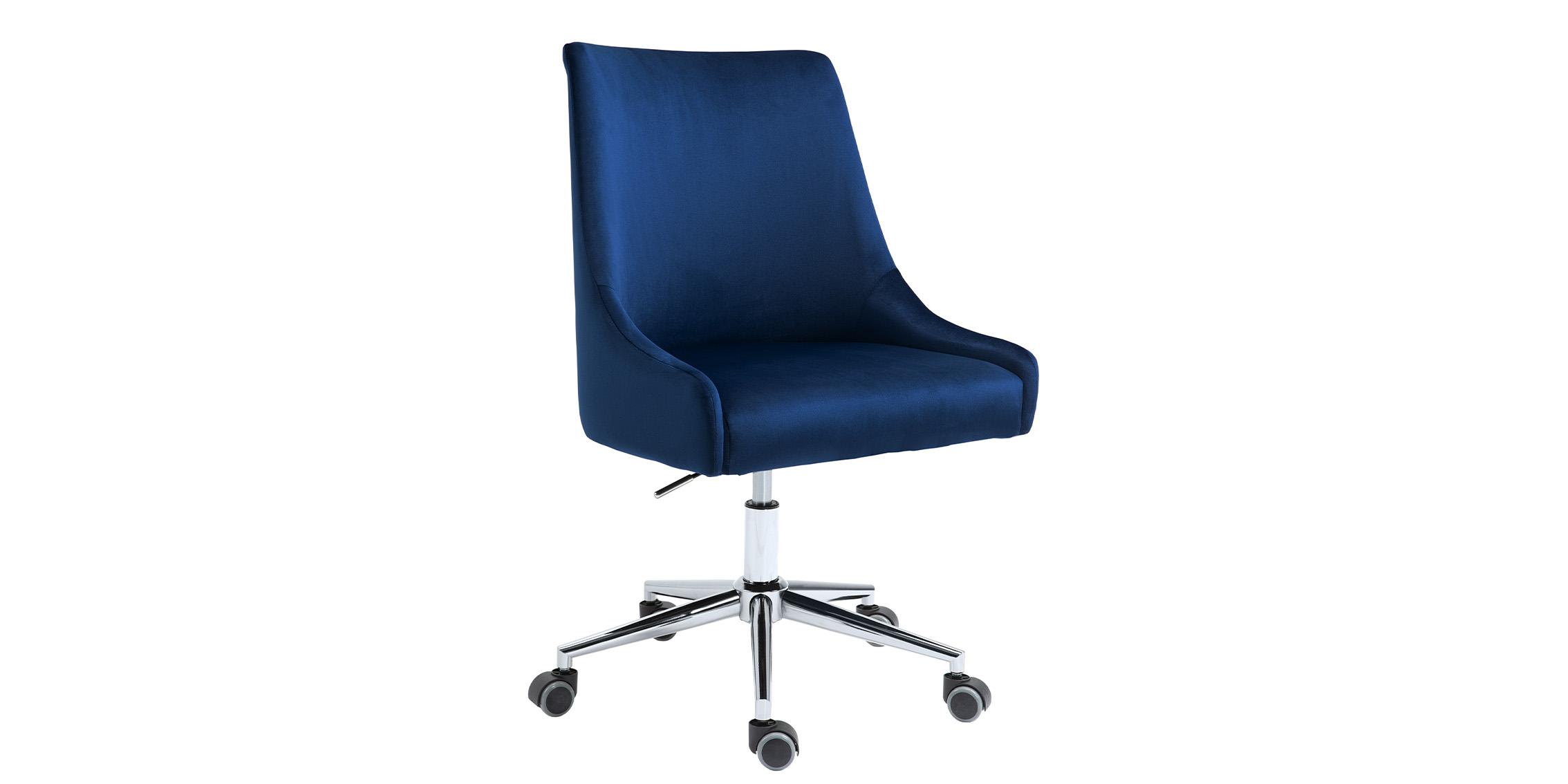 Contemporary, Modern Office Chair KARINA 164Navy 164Navy in Chrome, Navy Fabric