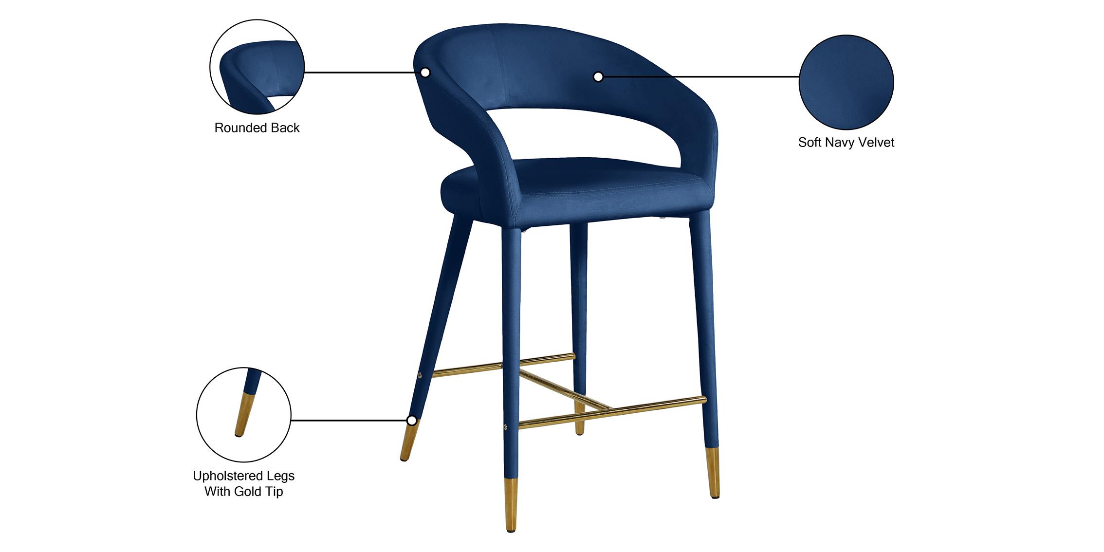 

        
Meridian Furniture DESTINY 540Navy-C Counter Stools Set Navy/Gold Velvet 094308263687

