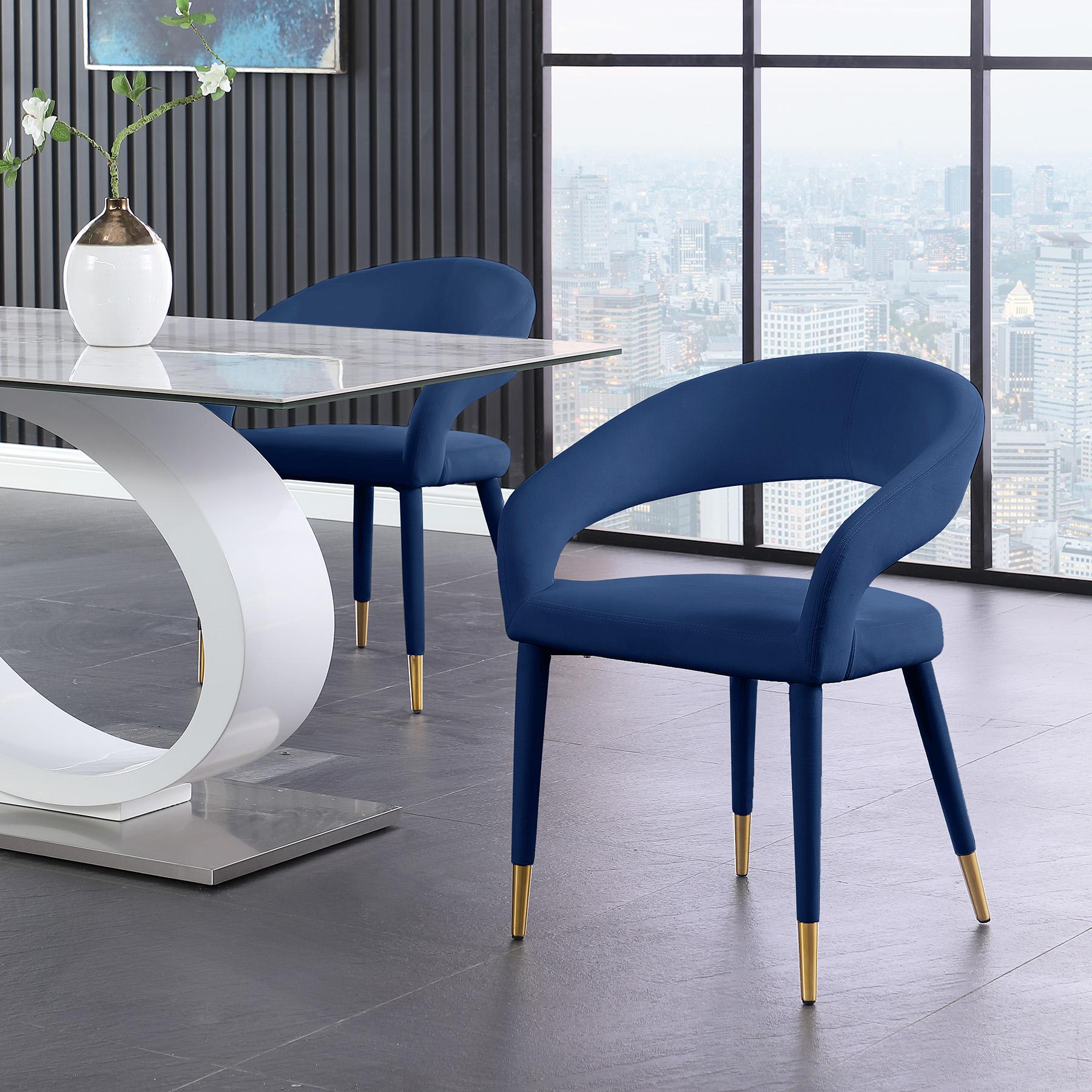 

        
Meridian Furniture DESTINY 537Navy-C Dining Chair Set Navy/Gold Velvet 094308263571
