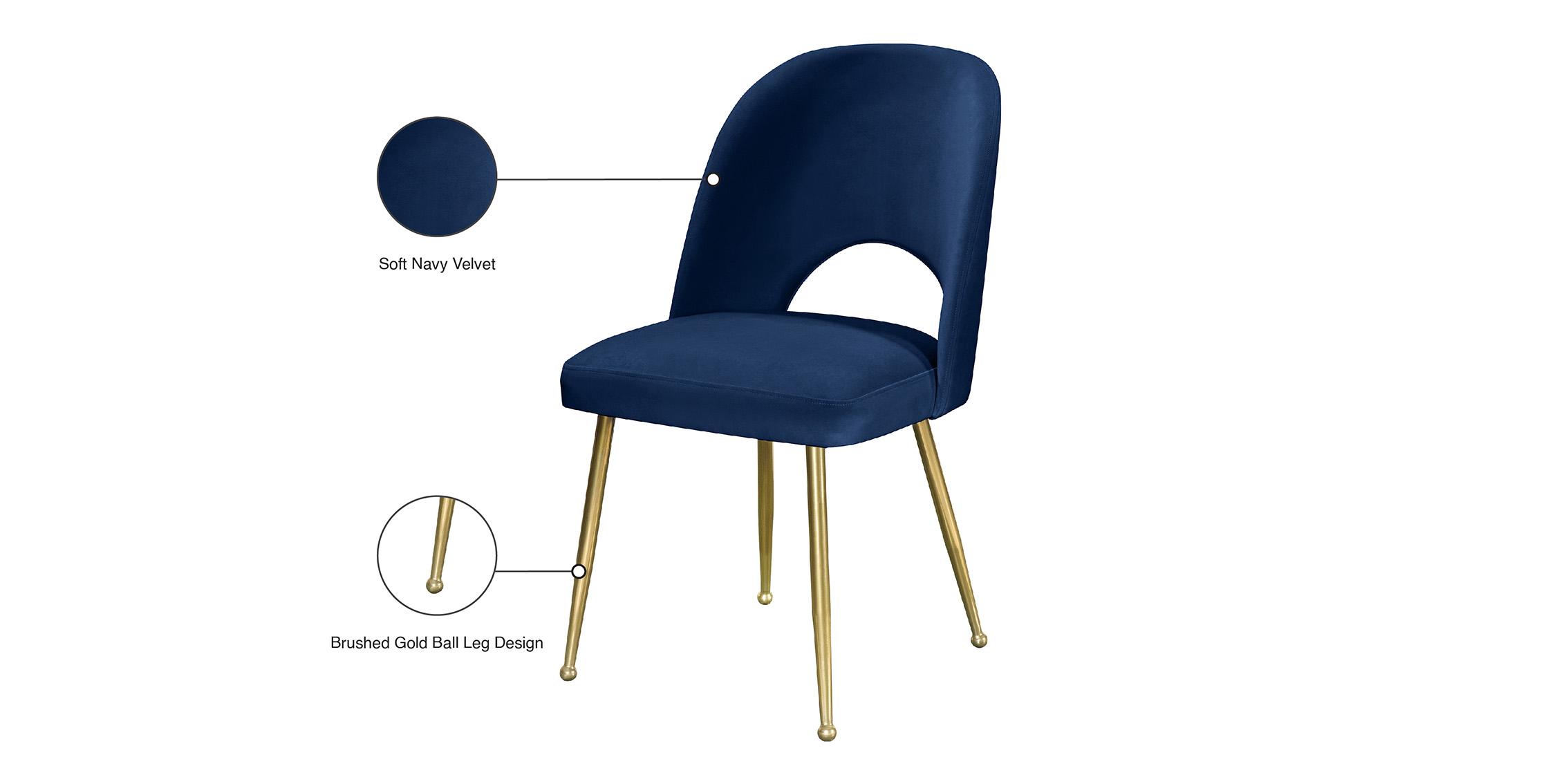 

        
Meridian Furniture LOGAN 990Navy-C Dining Chair Set Navy/Gold Fabric 753359801131
