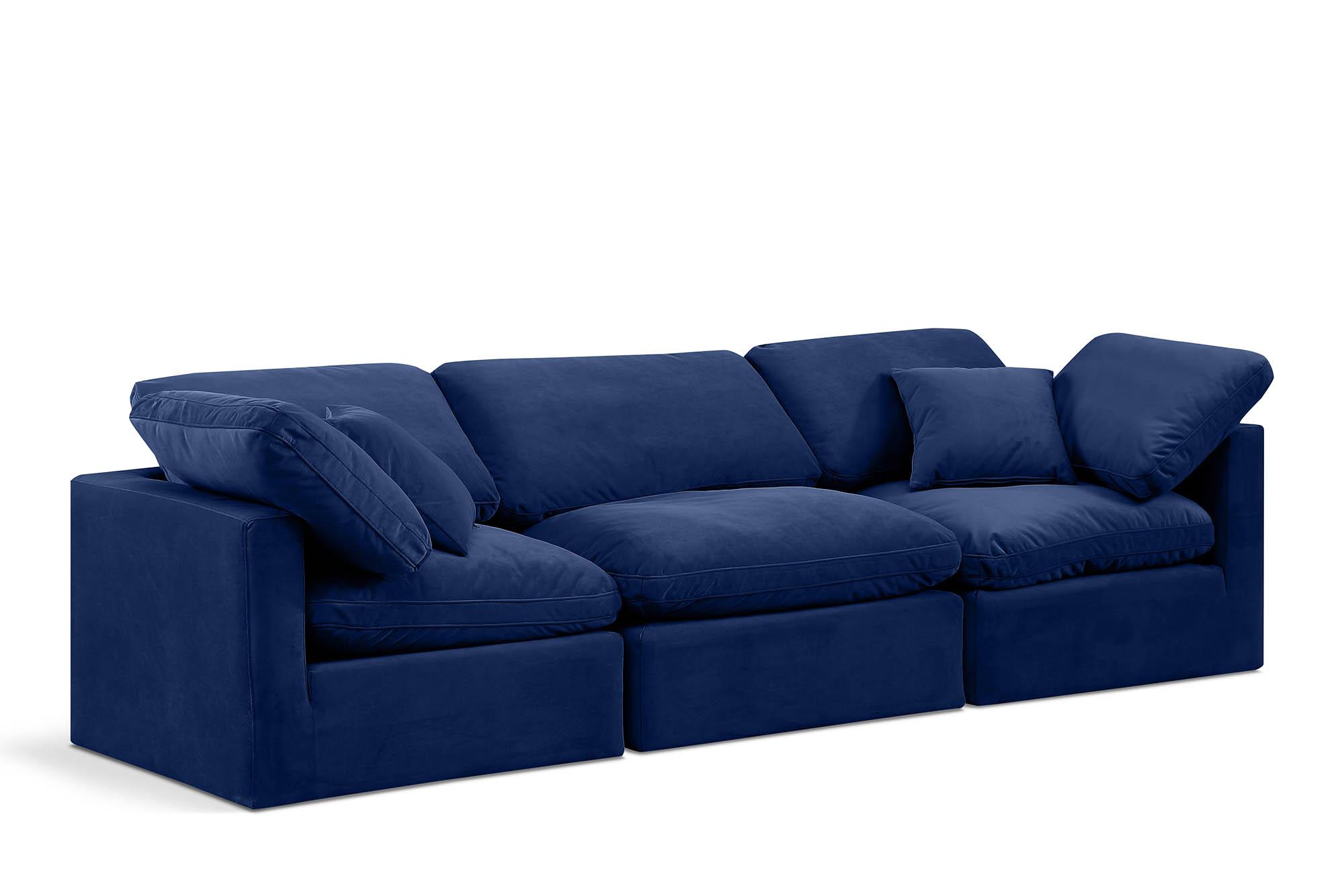 Contemporary, Modern Modular Sofa INDULGE 147Navy-S105 147Navy-S105 in Navy Velvet
