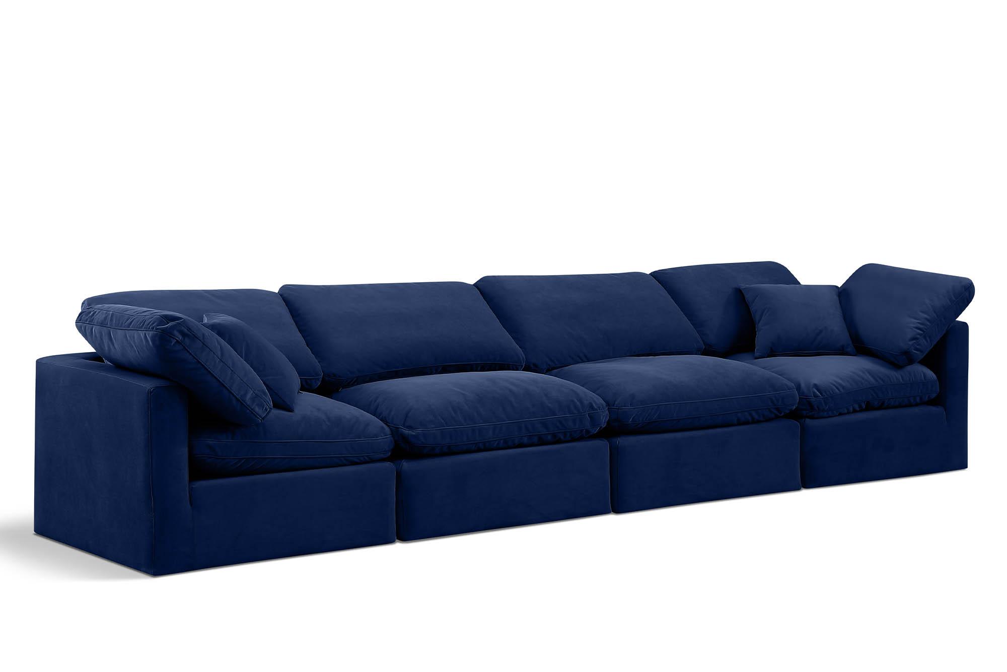 Contemporary, Modern Modular Sofa INDULGE 147Navy-S140 147Navy-S140 in Navy Velvet