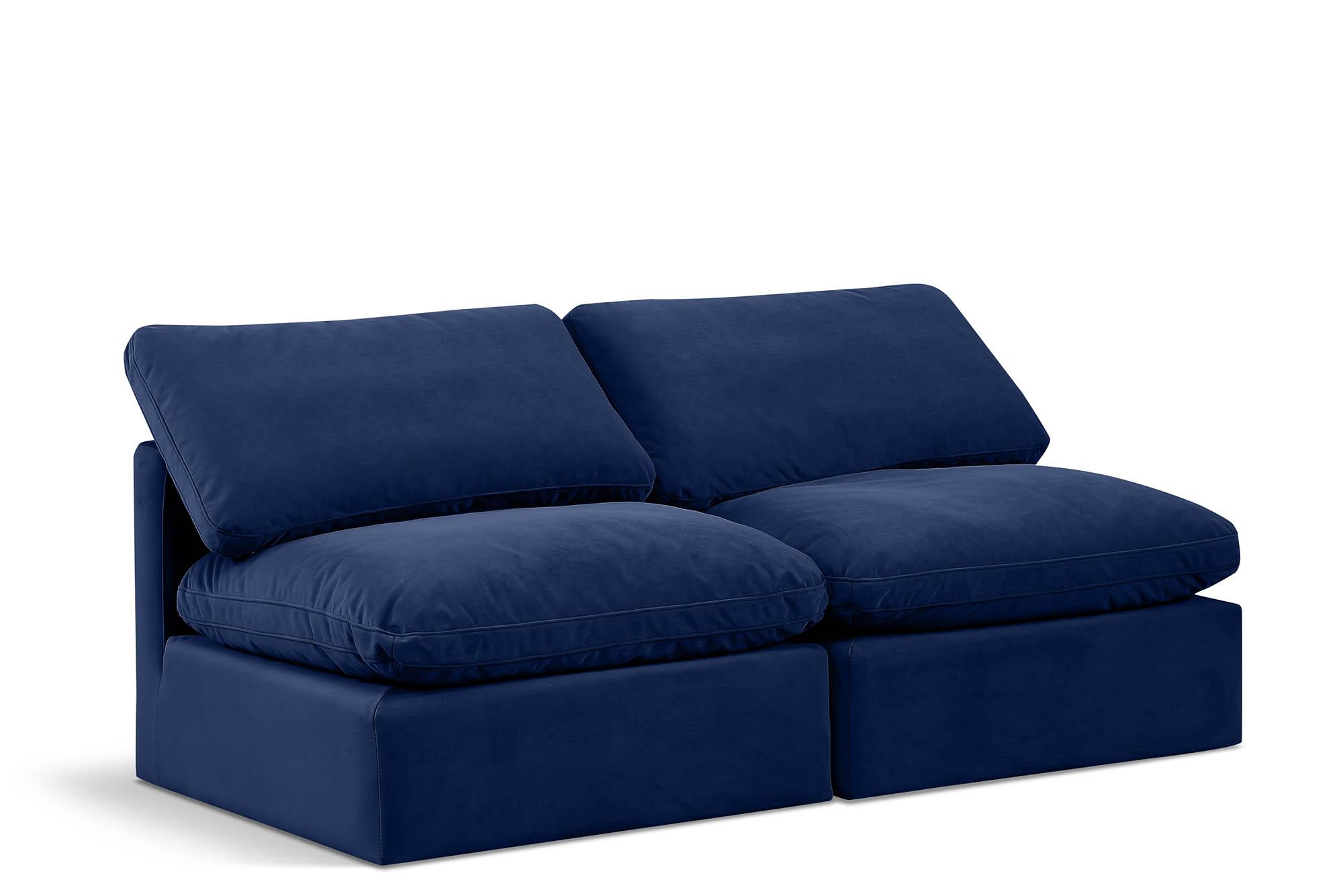 Contemporary, Modern Modular Sofa INDULGE 147Navy-S2 147Navy-S2 in Navy Velvet