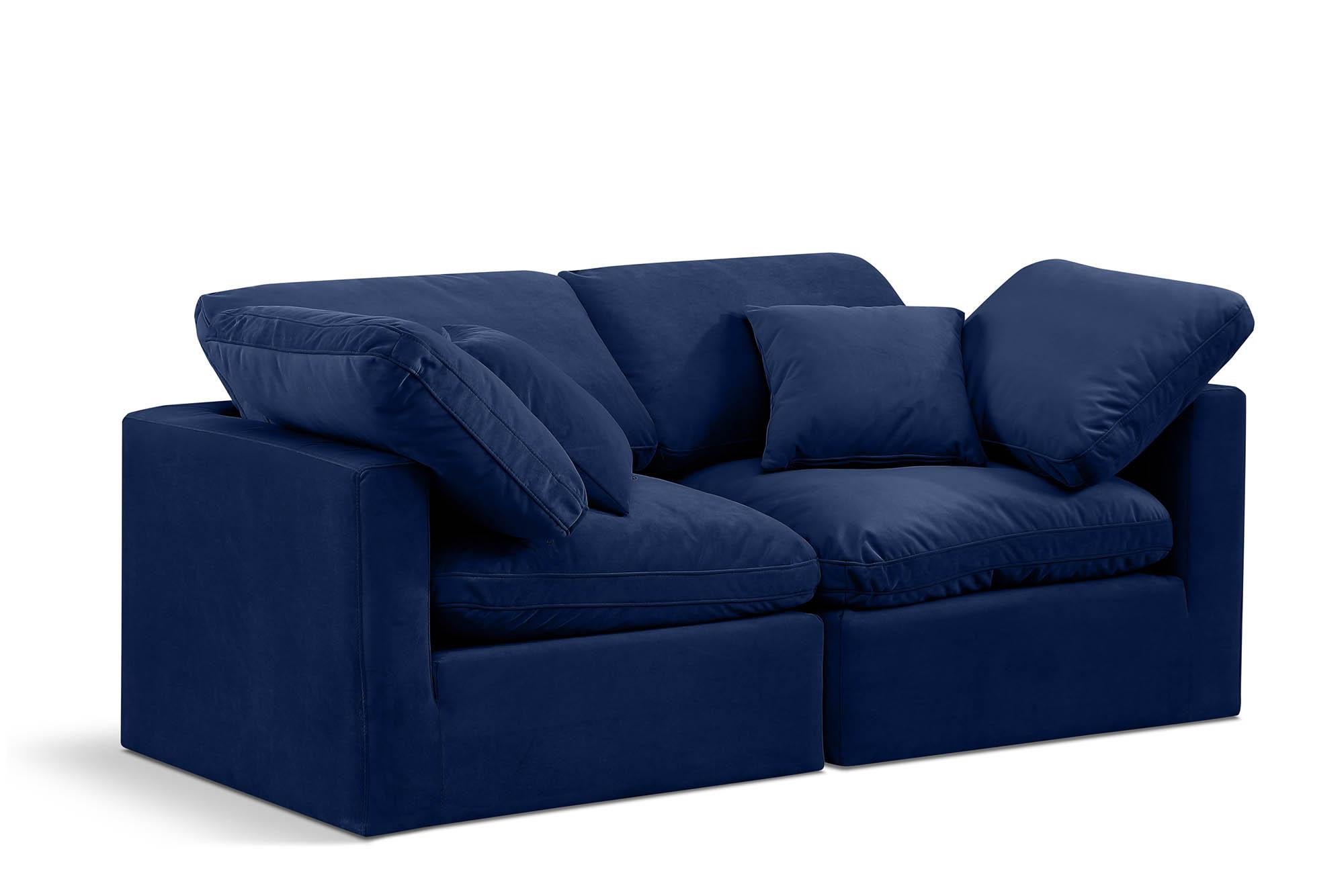 Contemporary, Modern Modular Sofa INDULGE 147Navy-S70 147Navy-S70 in Navy Velvet