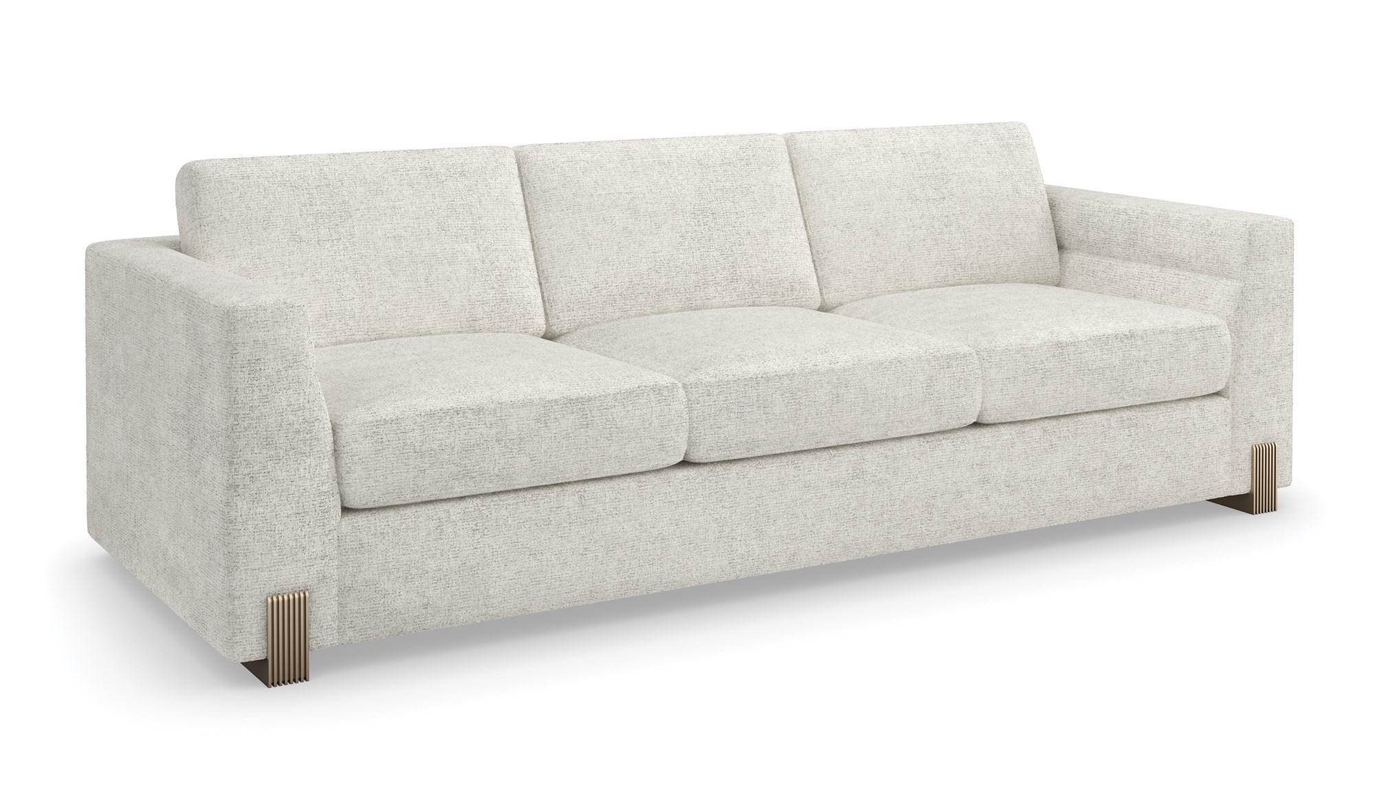 Contemporary Sofa COUNTER BALANCE SOFA UPH-022-012-A in Oatmeal, Champagne Fabric
