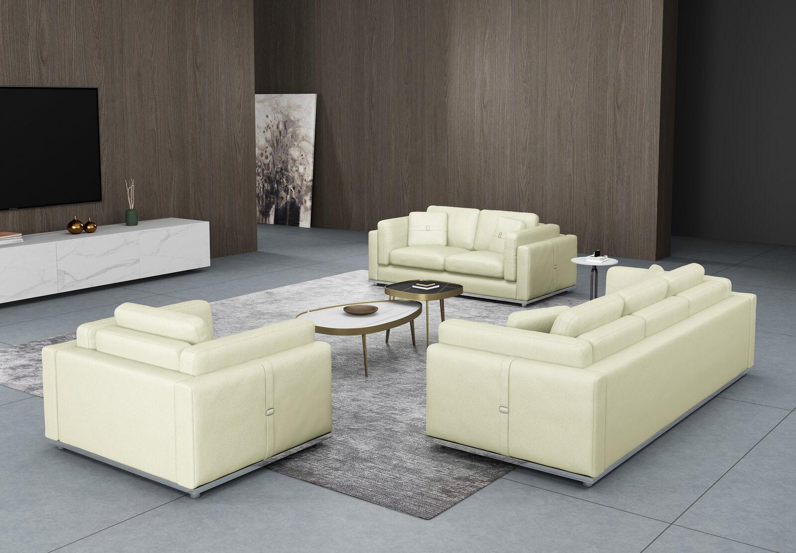 

    
 Order  Off White Italian Leather Sofa Set 2Pcs Contemporary PICASSO EUROPEAN FURNITURE
