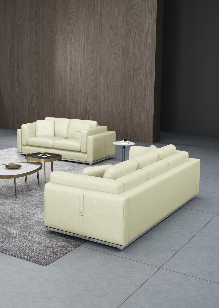 

    
Off White Italian Leather Sofa Set 2Pcs Contemporary PICASSO EUROPEAN FURNITURE
