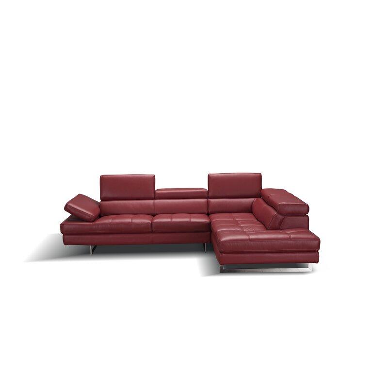 

    
Ashburton Sectional Red Orren Ellis Ashburton Leather 114 Sectional RIGHT Top Grain Leather RED Modern
