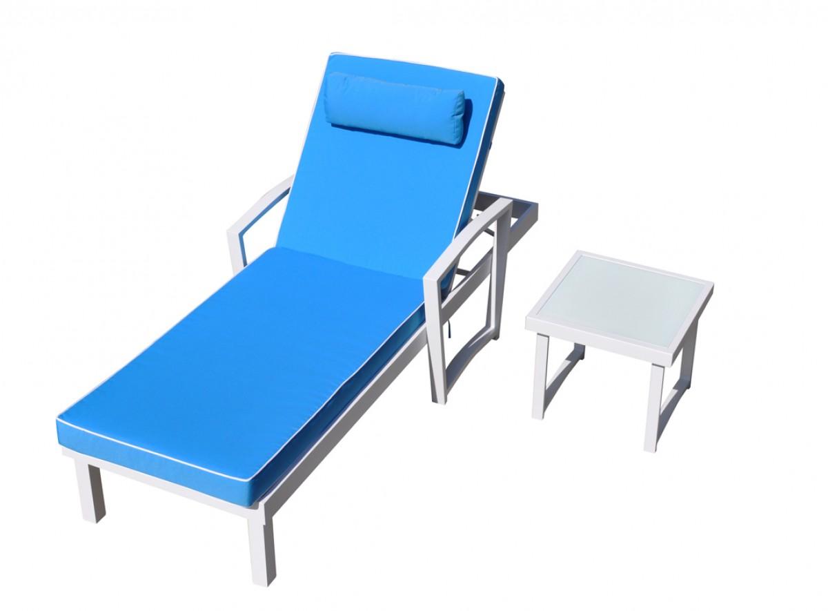 

    
Outdoor Blue & White Sun Bed & End Table Set Modern VIG Renava Tampa
