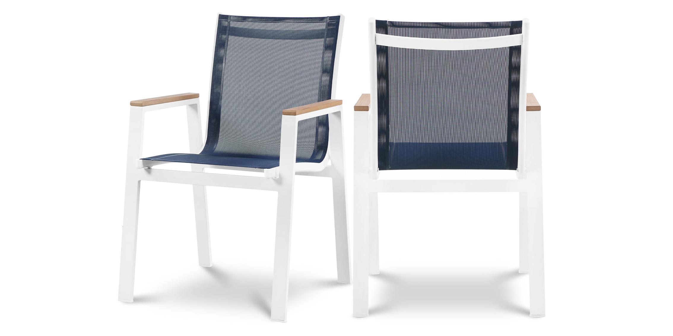 Contemporary Patio Chair Set NIZUC  365Navy-AC 365Navy-AC in Navy, White 