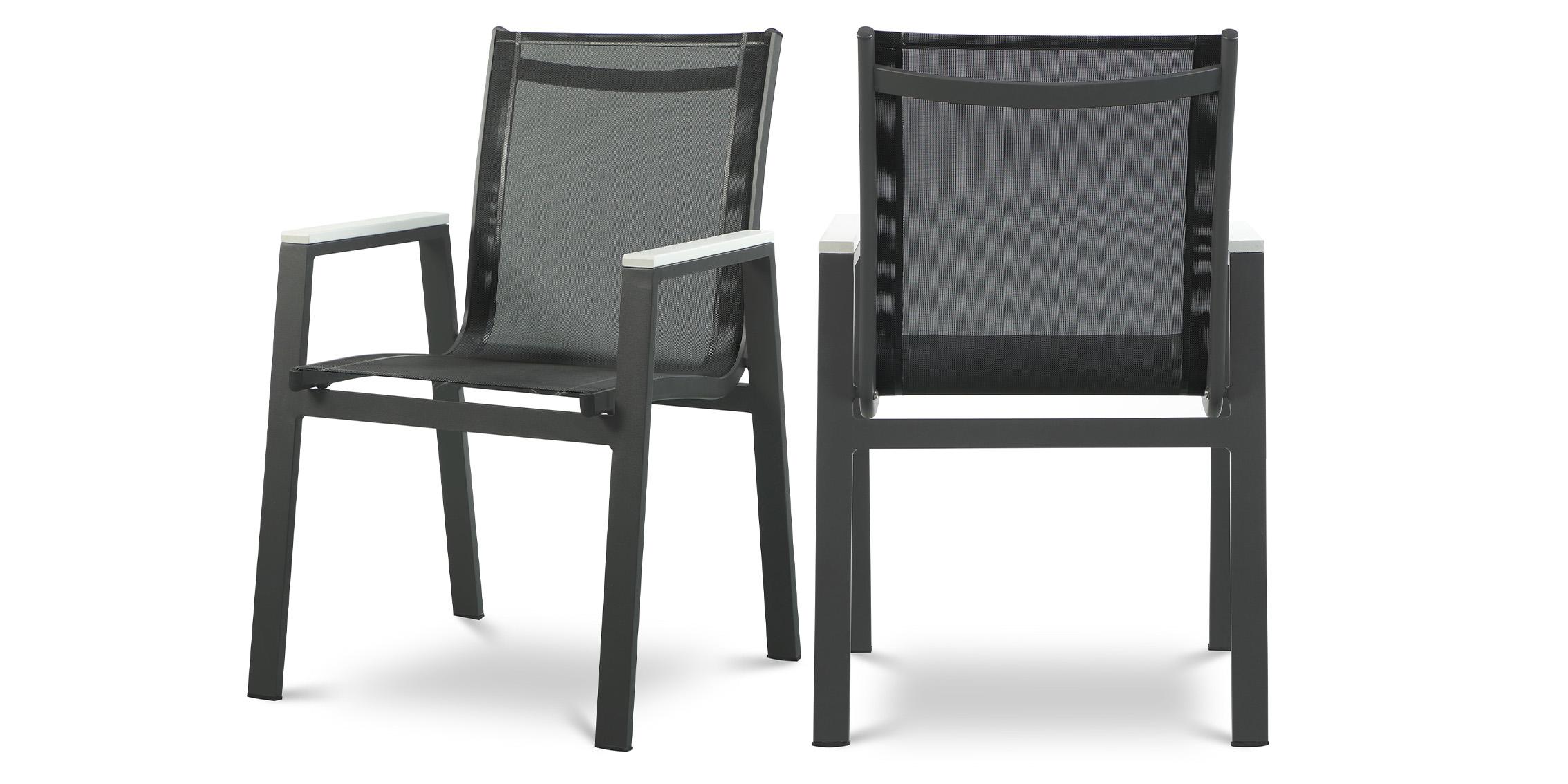 Meridian Furniture NIZUC 367Black-AC Patio Chair Set