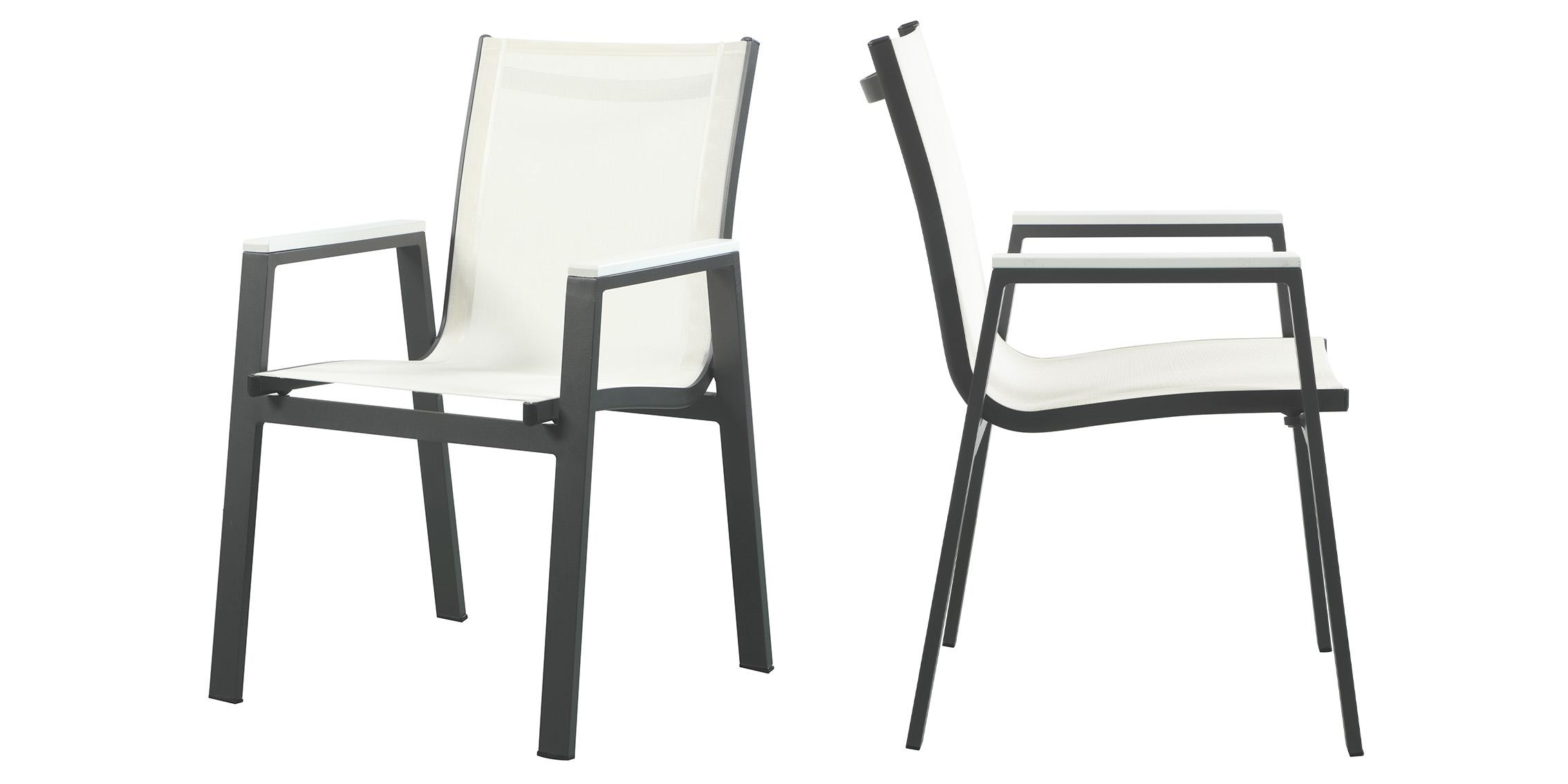 Contemporary Patio Chair Set NIZUC 367White-AC 367White-AC in White, Black 