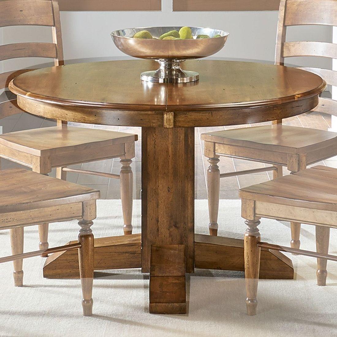 

    
Pedestal Extension Table Set 5Pcs Solid Wood BENSQ6250 Brown A-America Bennett
