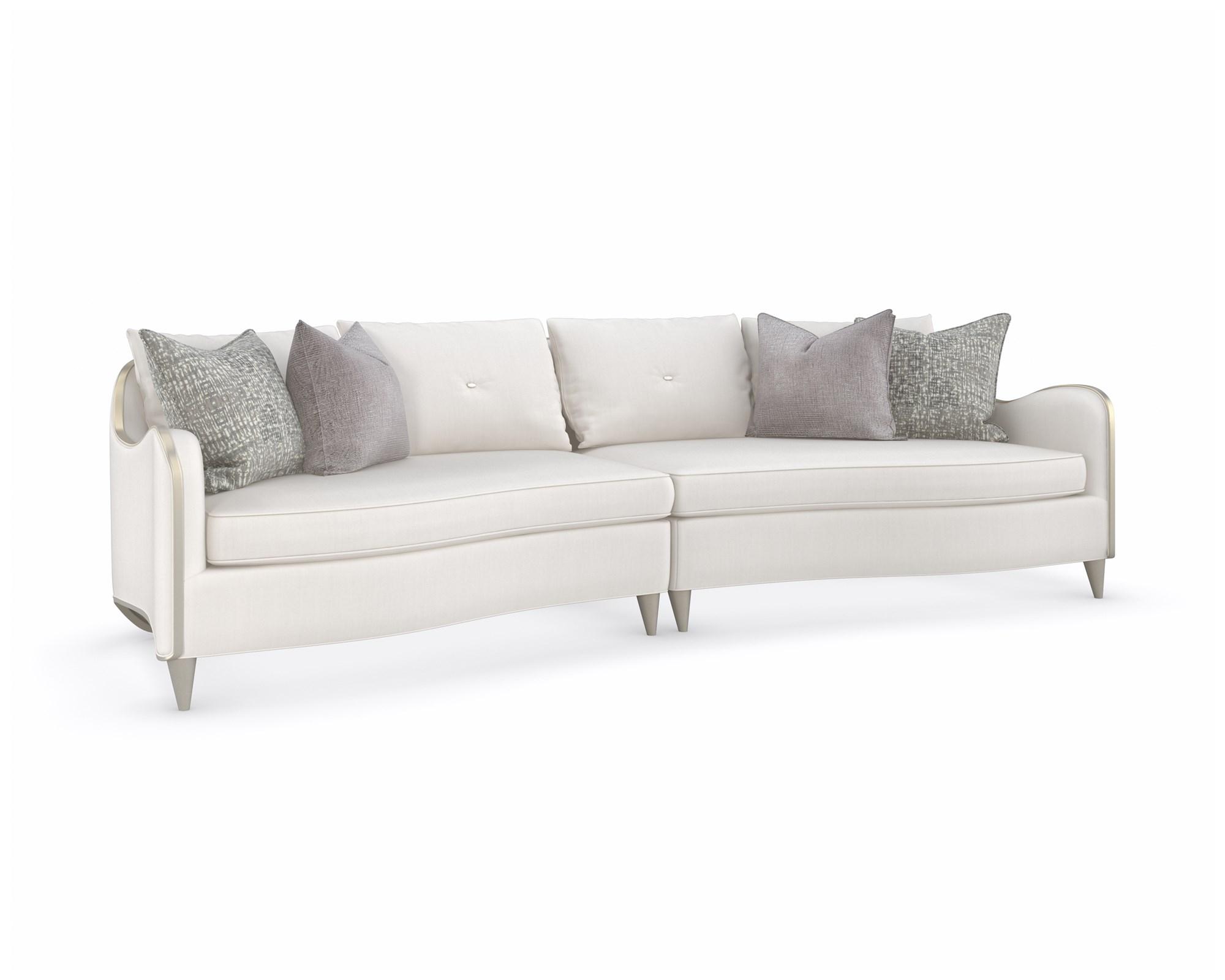 Traditional Sectional Sofa LILLIAN C090-020-LS1-A C090-020-RS1-A in Taupe, Silver Fabric