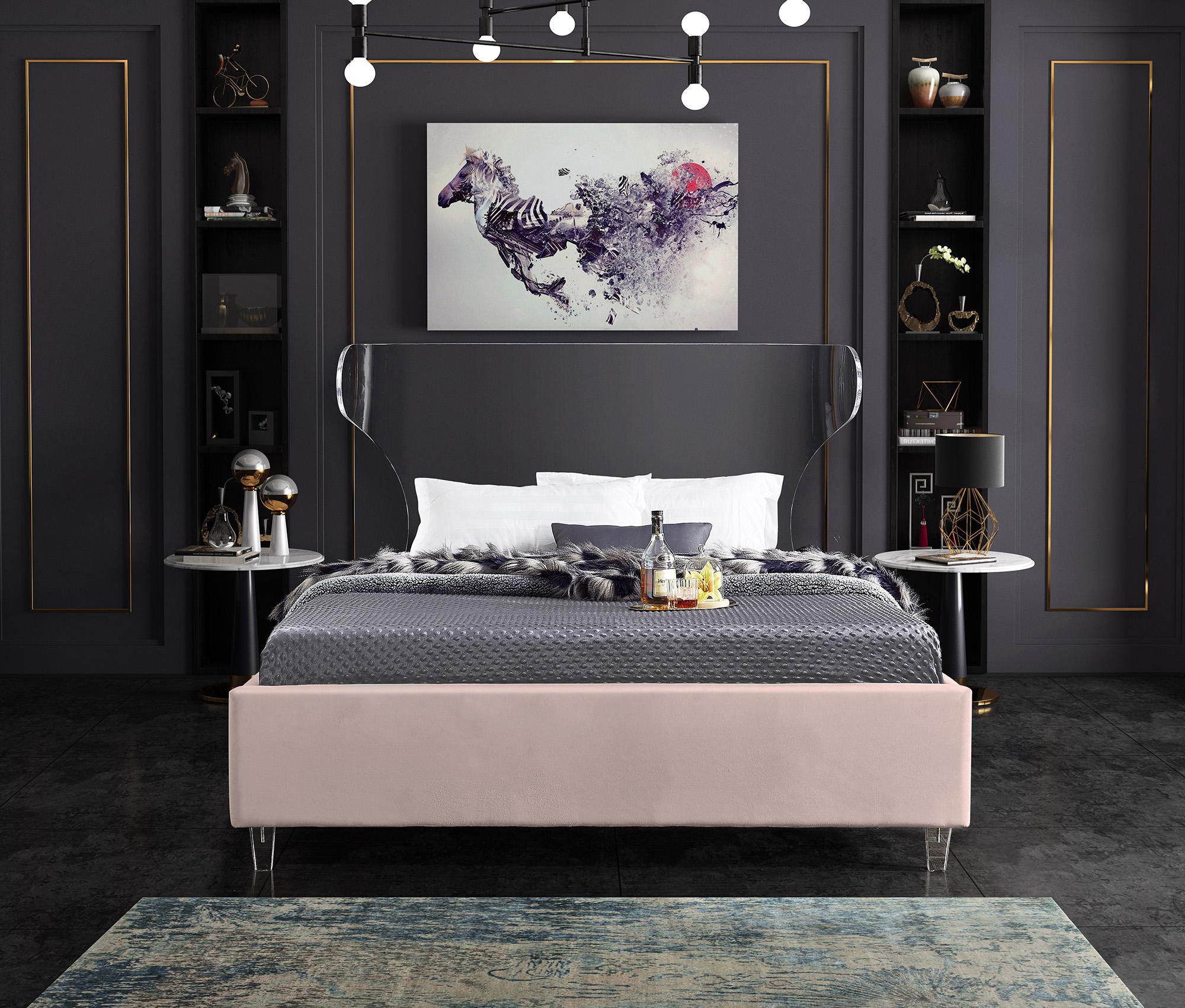 

        
Meridian Furniture GHOST GhostPink-K Platform Bed Pink Fabric 753359803364
