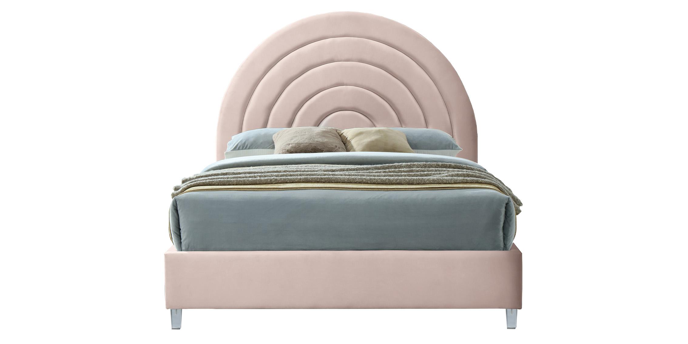 

        
Meridian Furniture RAINBOW RainbowPink-K Platform Bed Pink Fabric 094308250557

