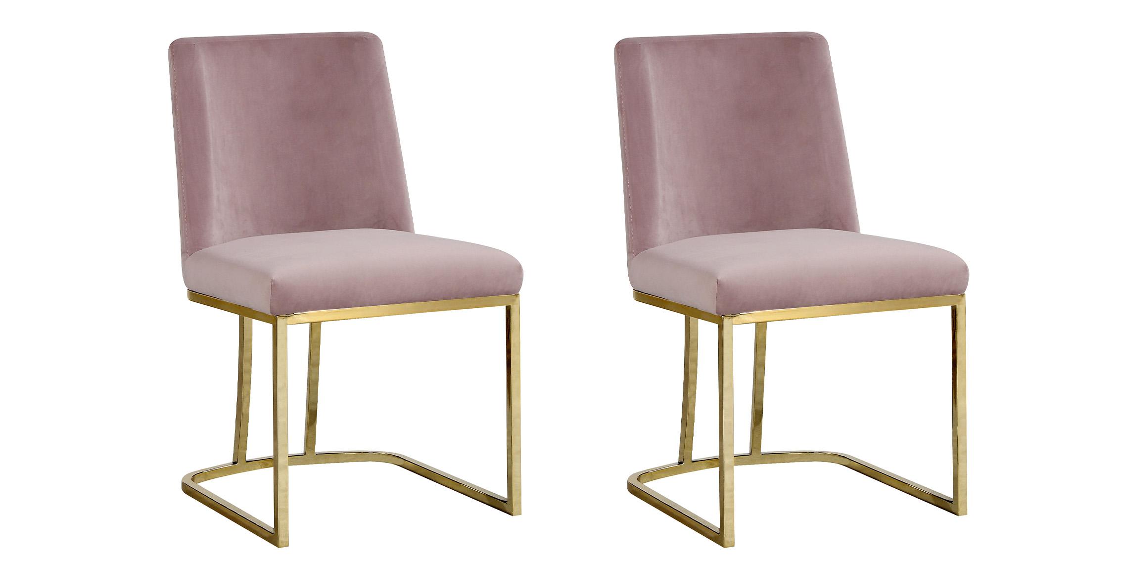 

    
Pink Velvet Dining Chair Set 2Pcs HEIDI 776Pink Meridian Contemporary Modern
