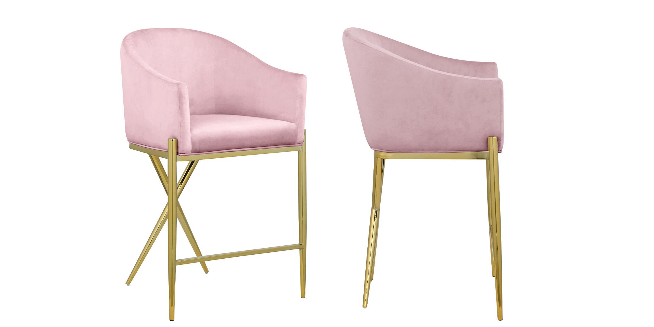 

        
Meridian Furniture XAVIER 867Pink-C Counter Stool Set Pink/Gold Velvet 094308253282
