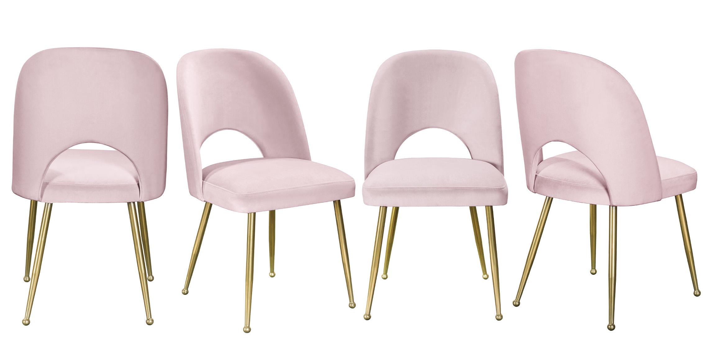 

        
Meridian Furniture LOGAN 990Pink-C Dining Chair Set Pink/Gold Fabric 753359801162
