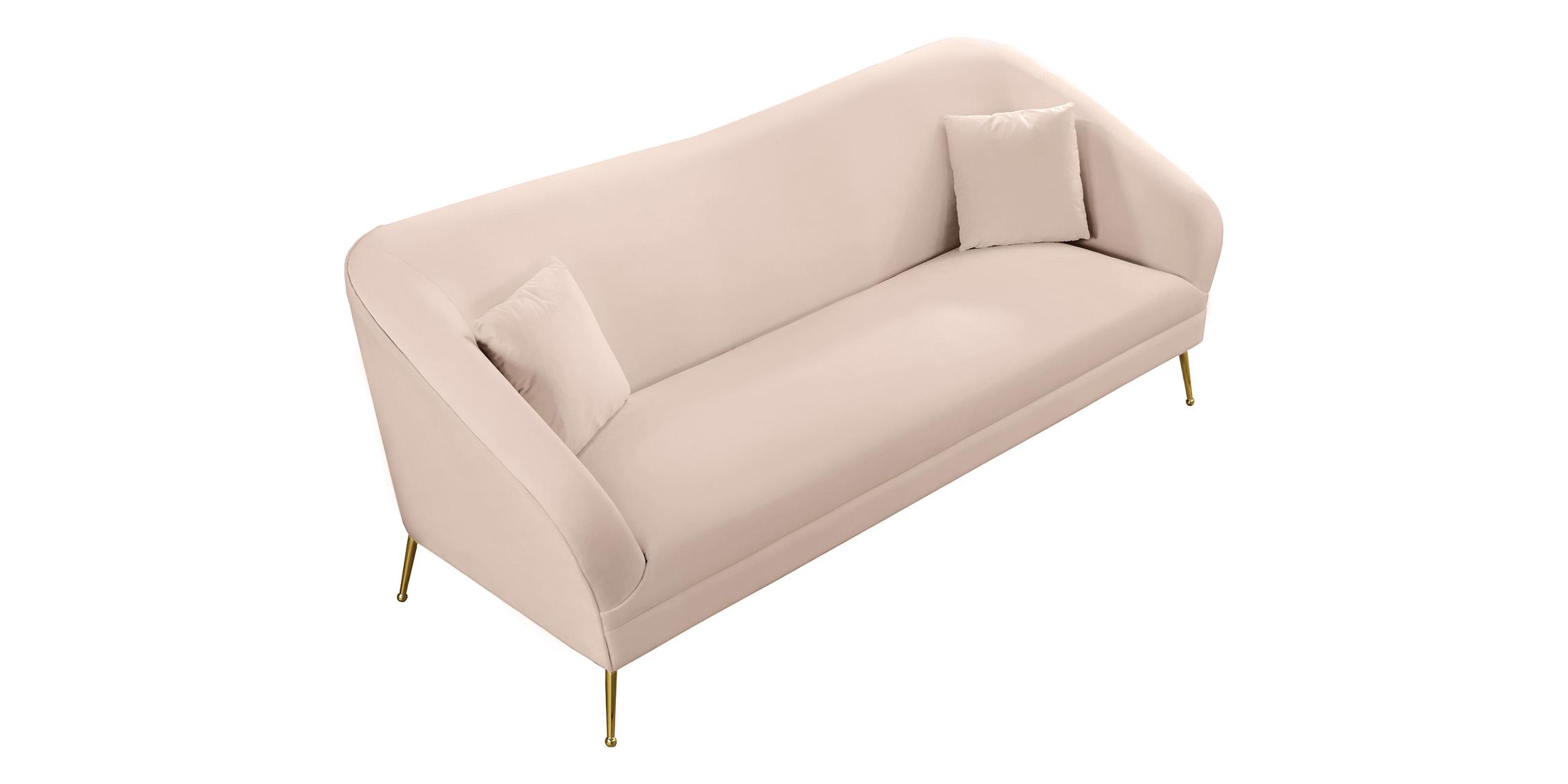 

    
 Order  Pink Velvet Curved Sofa Set 2Pcs HERMOSA 658Pink Meridian Mid-Century Modern
