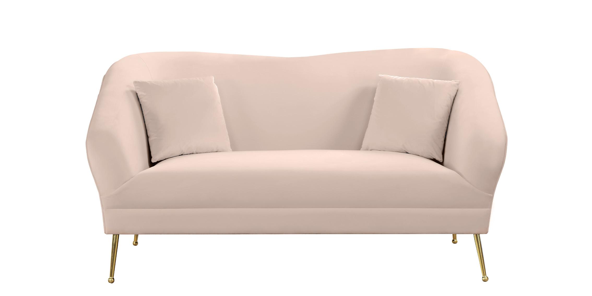 

        
704831407785Pink Velvet Curved Sofa Set 2Pcs HERMOSA 658Pink Meridian Mid-Century Modern
