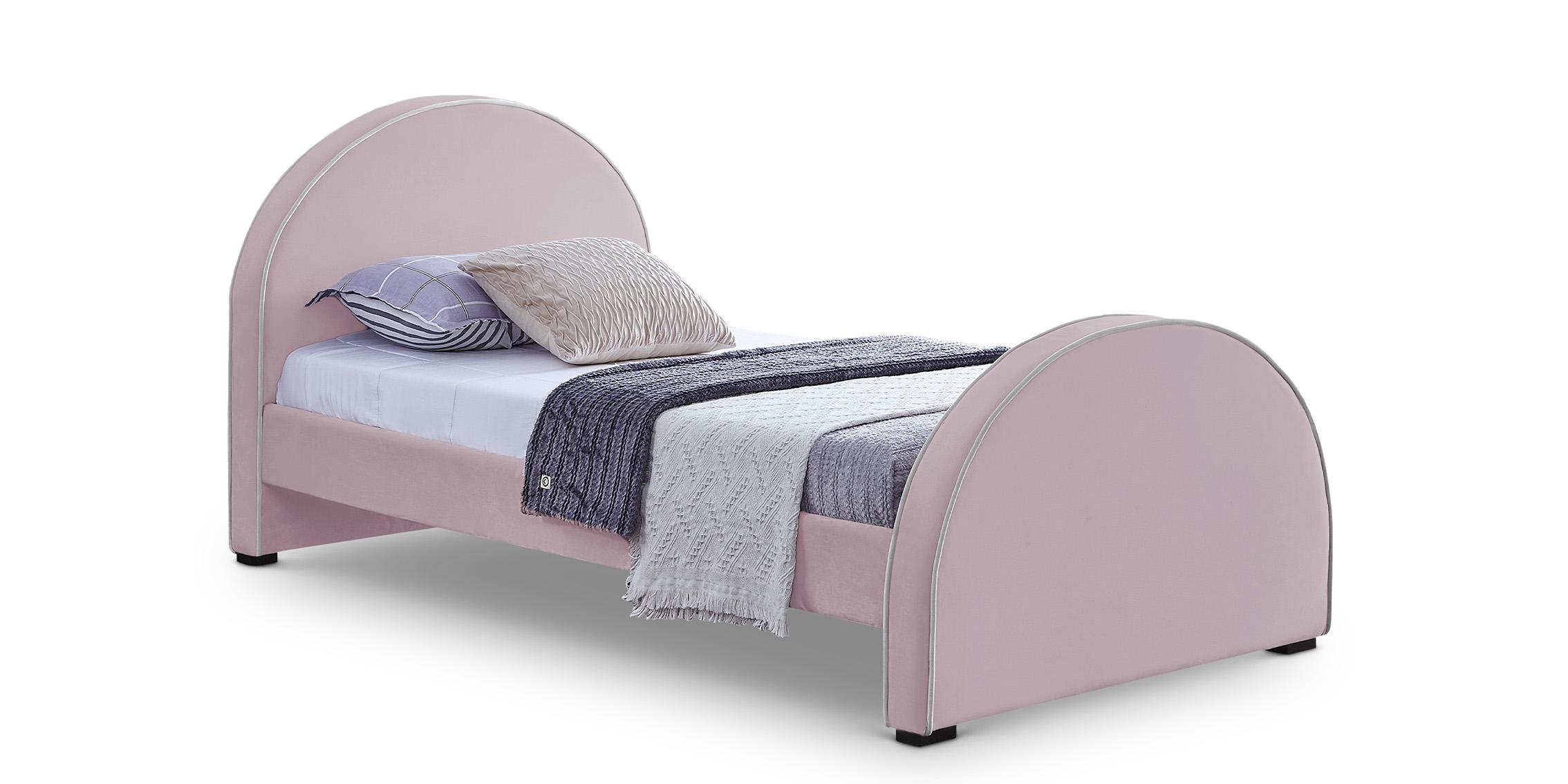 Contemporary, Modern Platform Bed BRODY BrodyPink-T BrodyPink-T in Pink Velvet