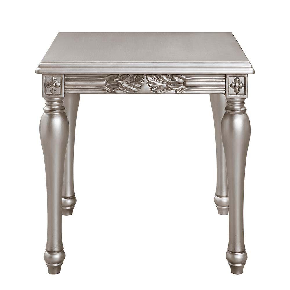 Classic, Traditional 2 End Tables Pelumi LV01116-2pcs in Light Gray 