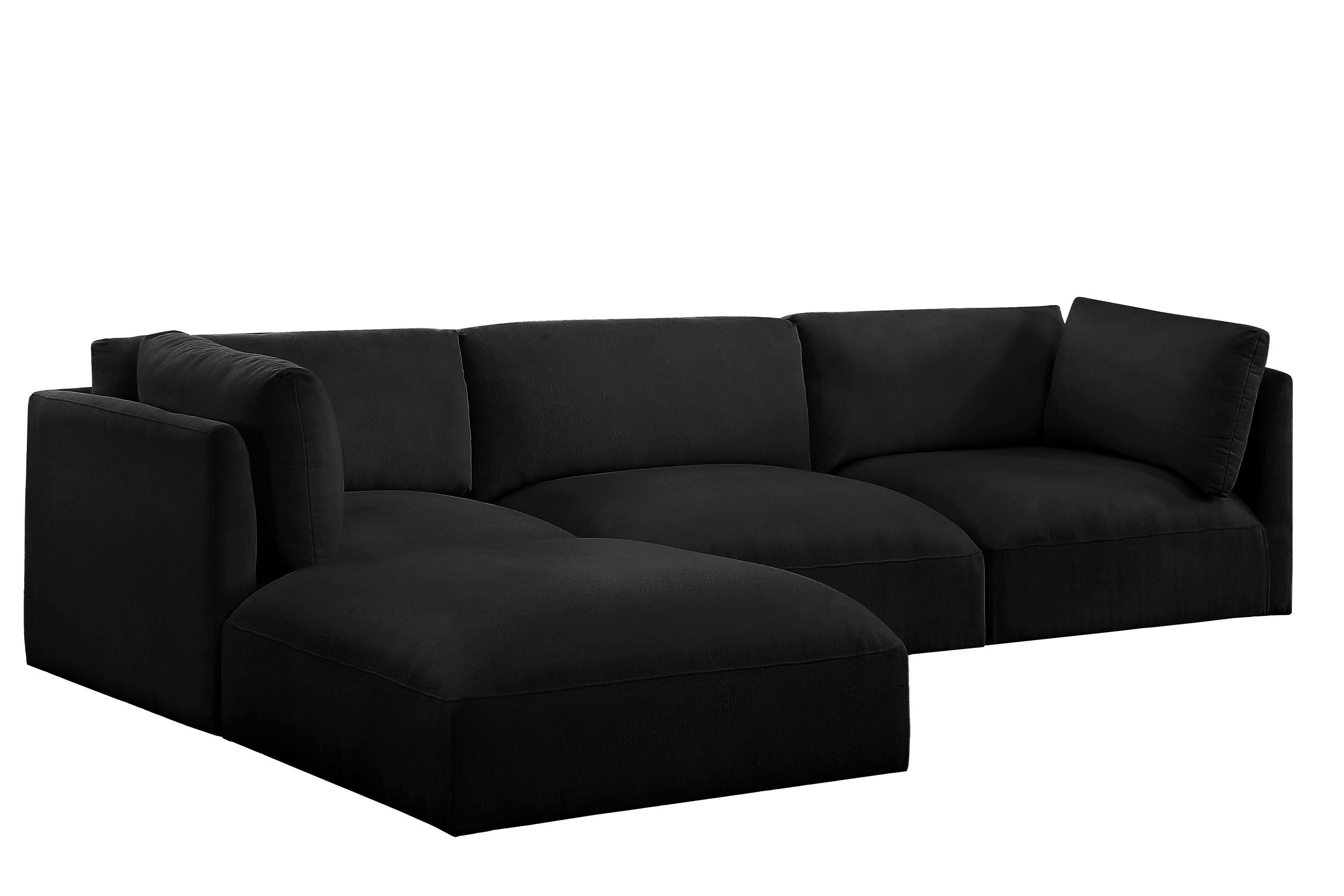 Contemporary, Modern Modular Sectional Sofa EASE 696Black-Sec4A 696Black-Sec4A in Black Fabric