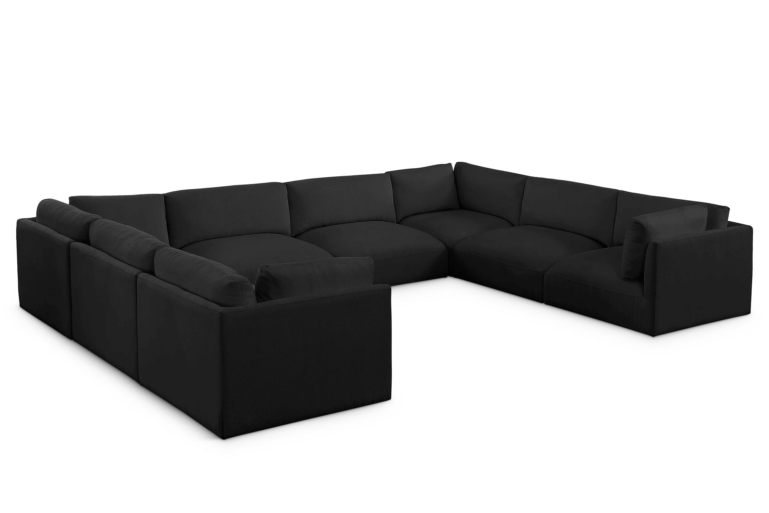 Contemporary, Modern Modular Sectional Sofa EASE 696Black-Sec8A 696Black-Sec8A in Black Fabric