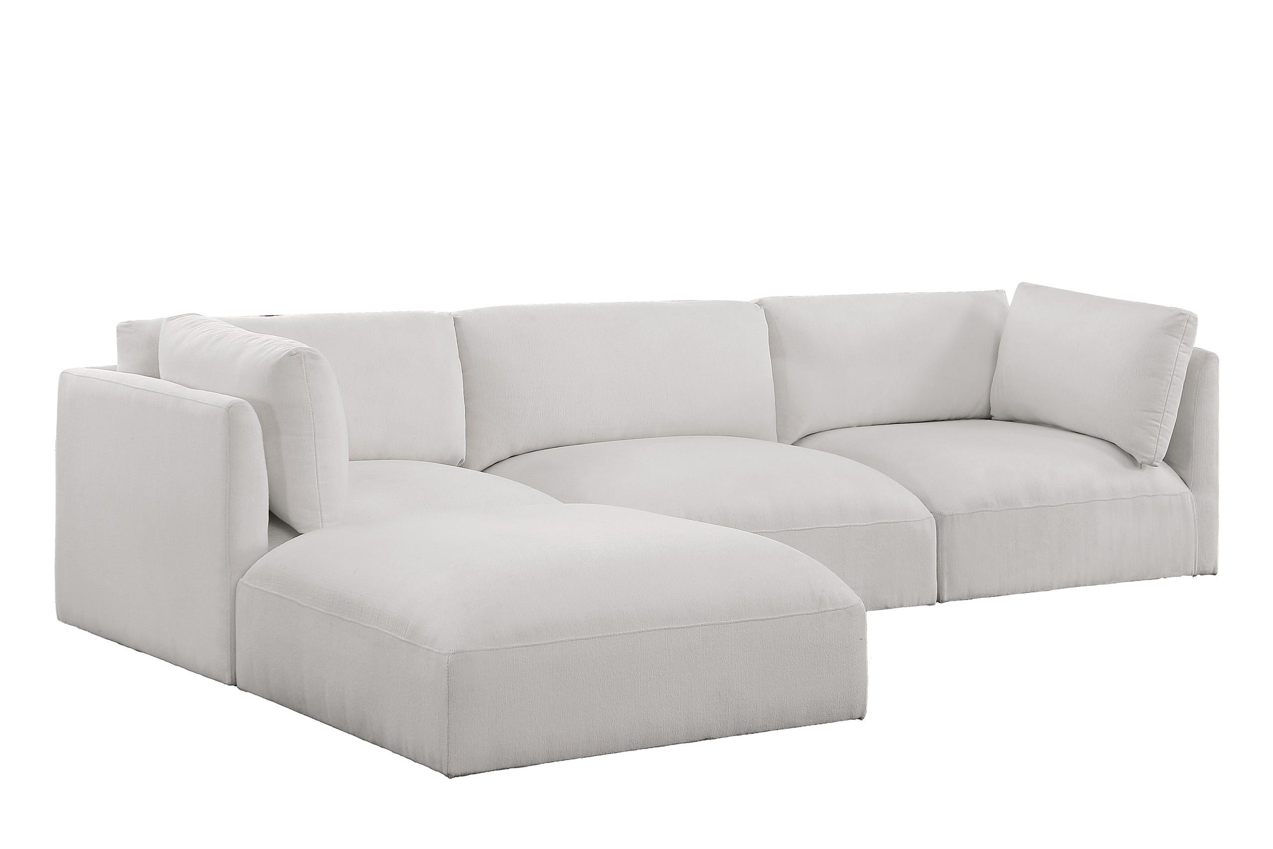 

    
Plush Cream Fabric Modular Sectional Sofa EASE 696Cream-Sec4A Meridian Modern
